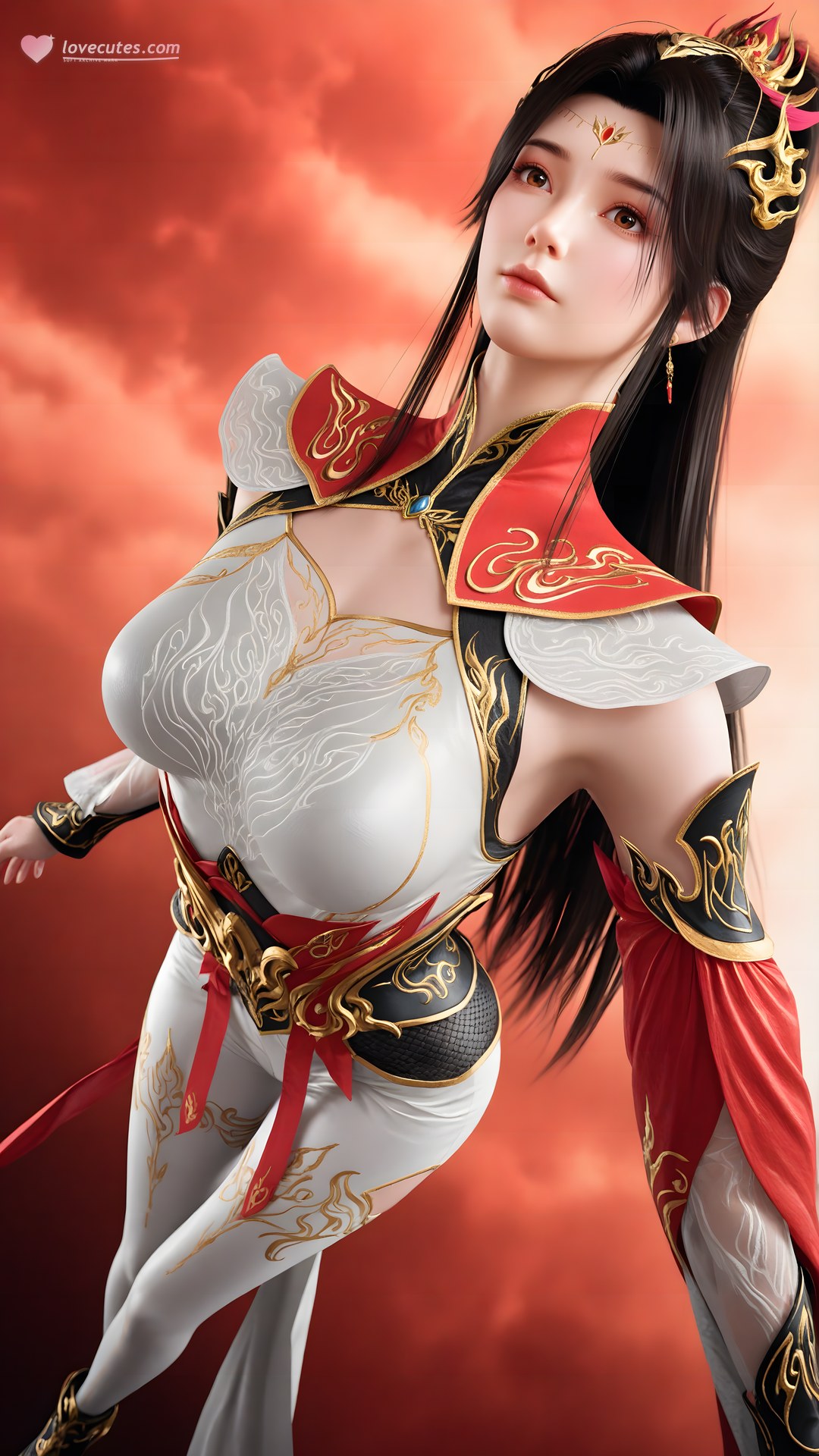 AI Generated Anime Girl - 大主宰 萧潇：红白礼装白丝角色图集 70P