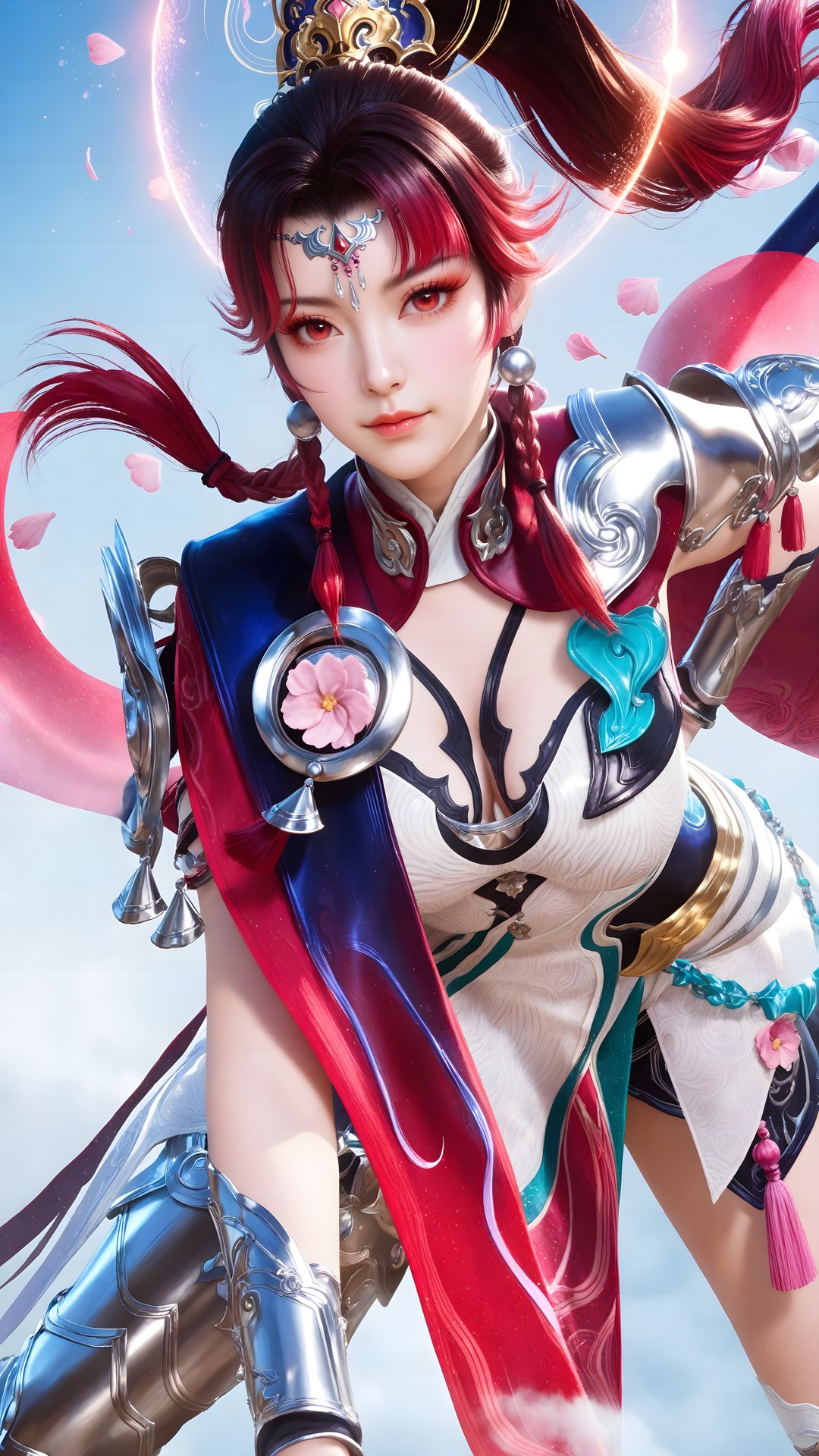 AI Generated Anime Girl - 神驥 雲纓：紅白機甲緊身衣角色圖集 68P
