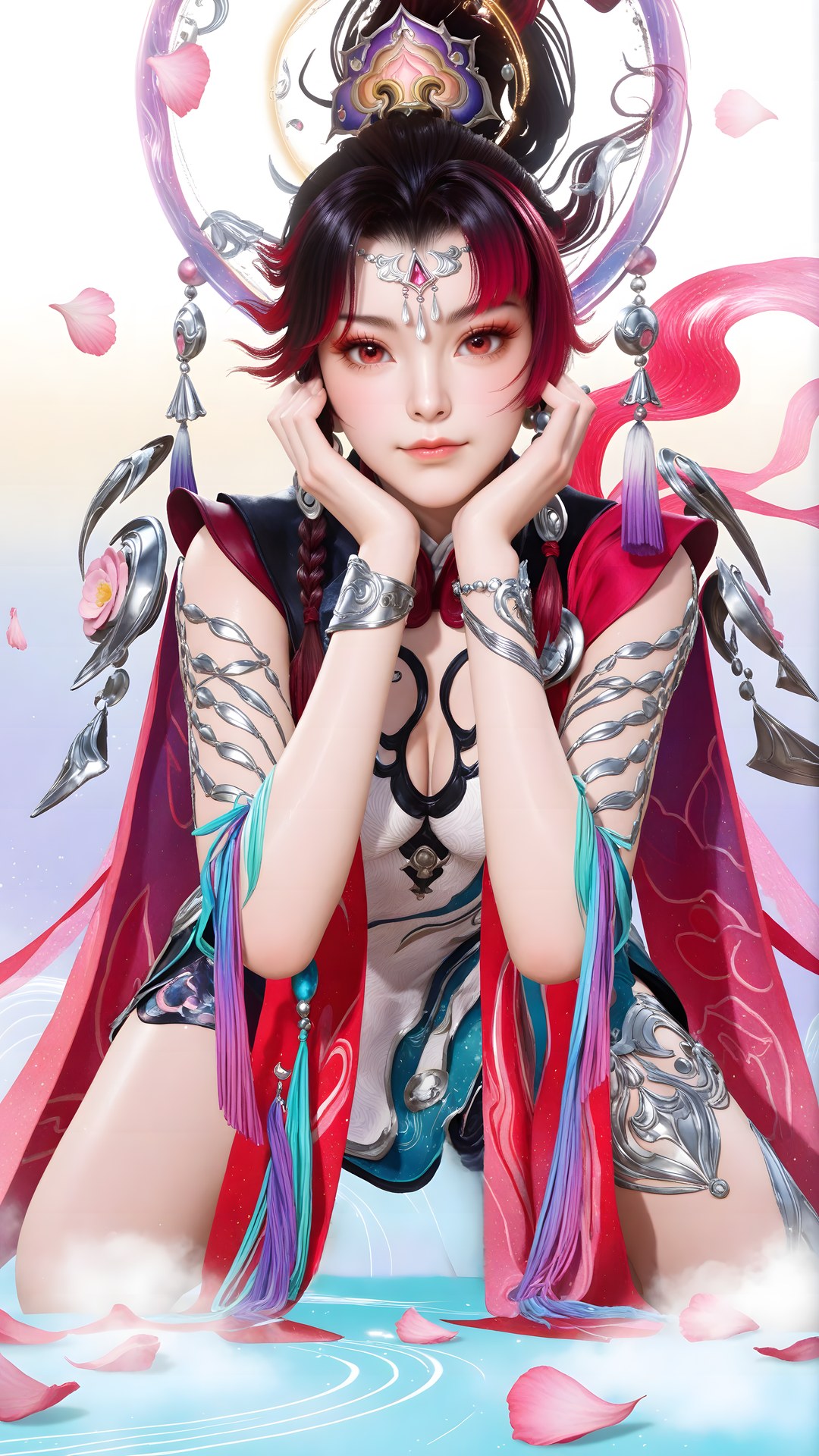 AI Generated Anime Girl - 神驥 雲纓：紅白機甲緊身衣角色圖集 68P