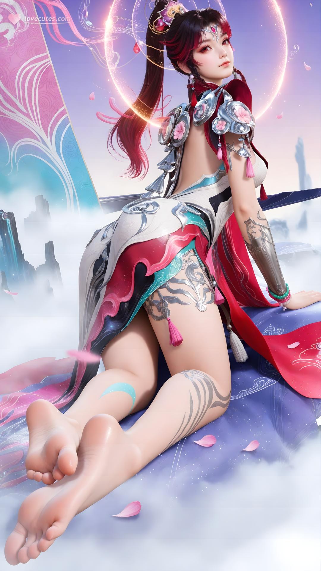 AI Generated Anime Girl - Shenji Yunying bodysuit cơ giáp 68P