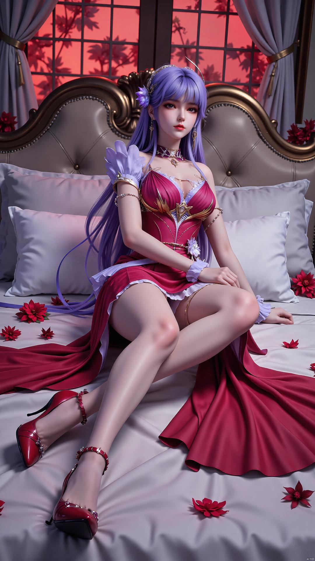 AI Generated Anime Girl - Throne of Seal Cai'er Uniform Black Stockings 72P