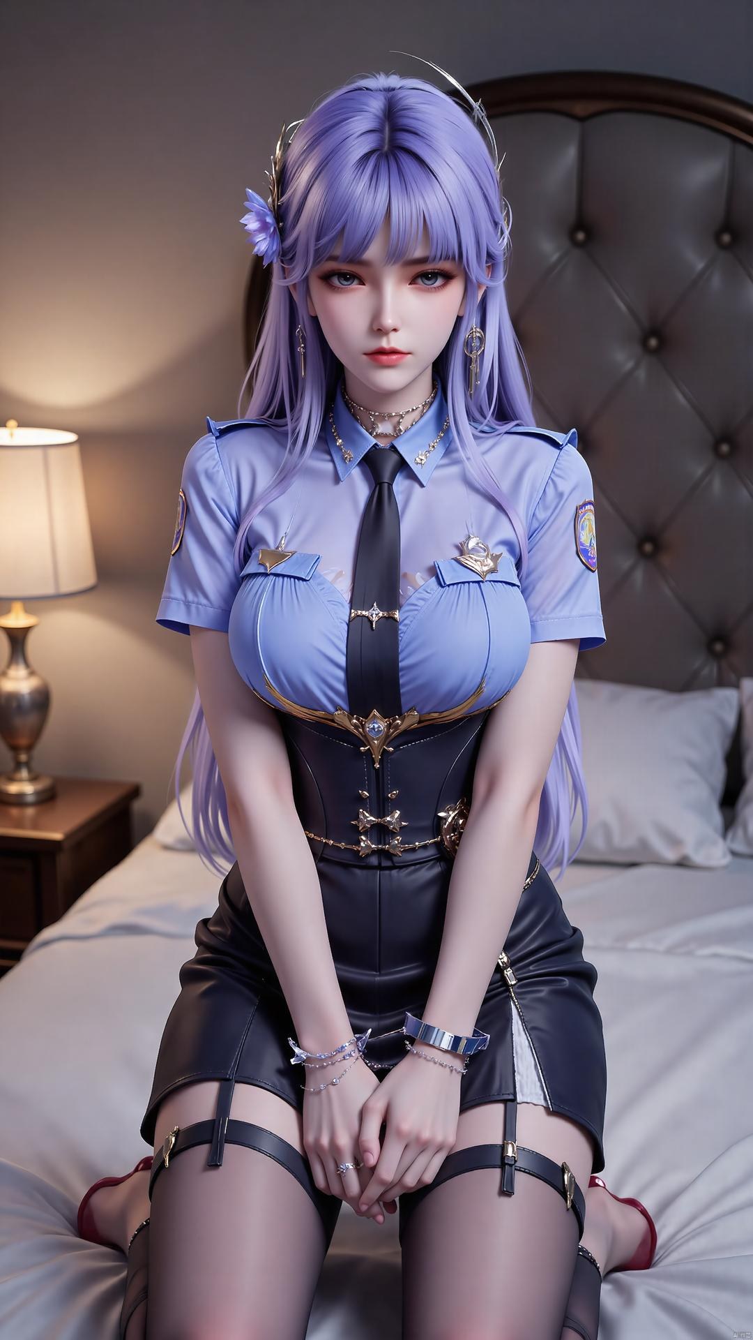 AI Generated Anime Girl - Throne of Seal Cai'er Uniform Black Stockings 72P