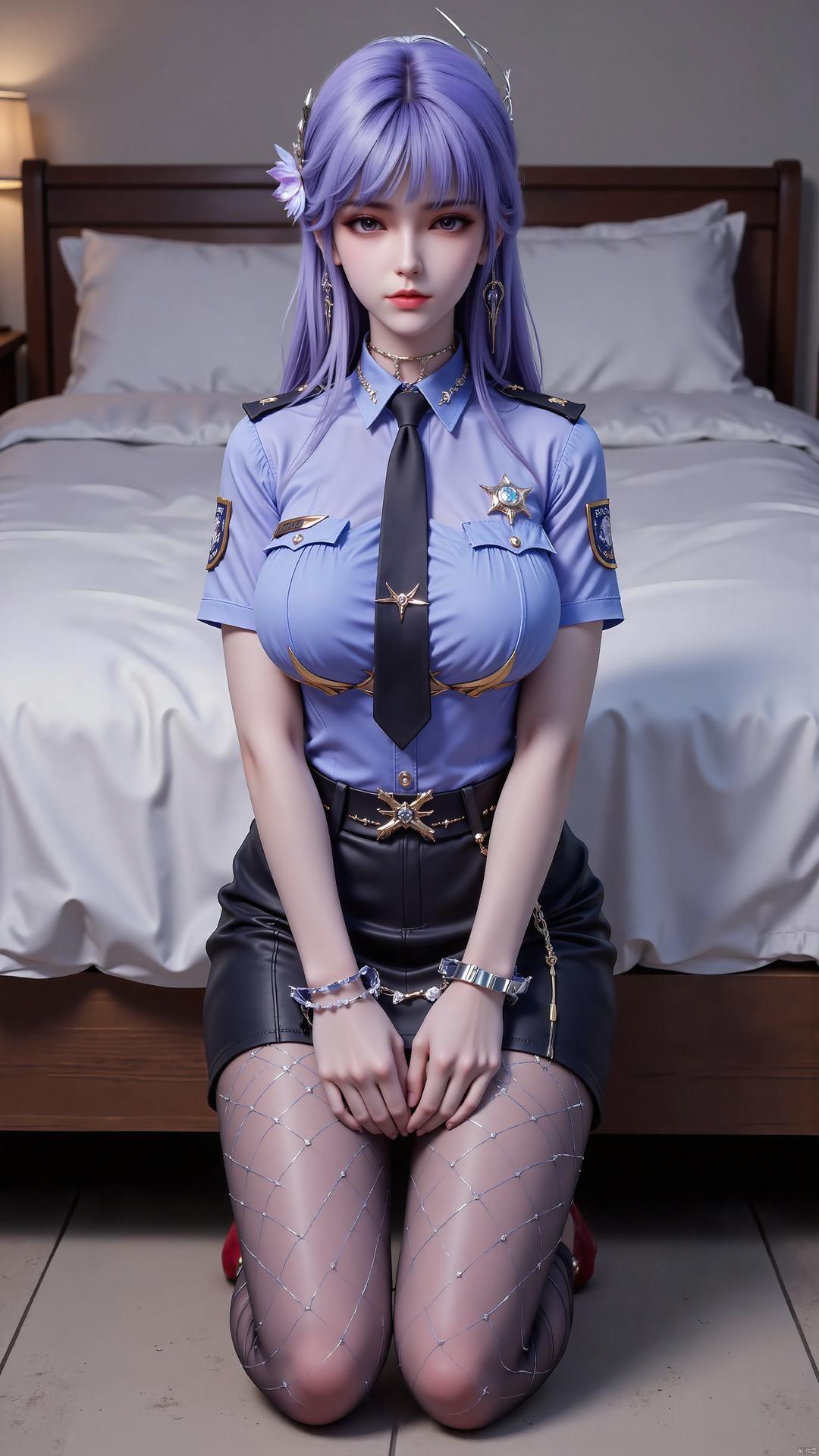 AI Generated Anime Girl - Throne of Seal Cai'er Uniform Black Stockings 72P
