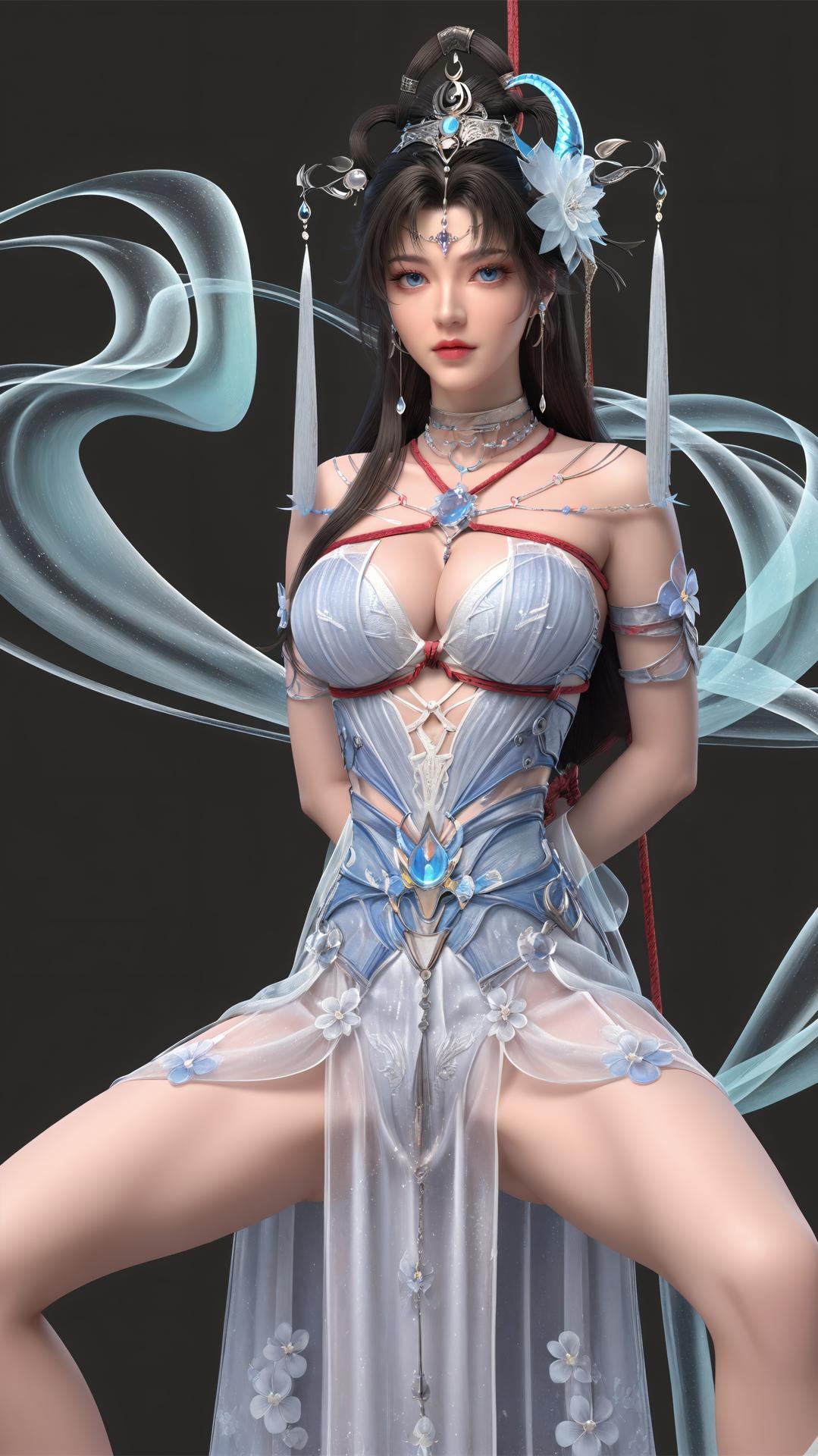 AI Generated Anime Girl - 完美世界 邀月公主：白藍仙裙湖畔白絲上篇 250P