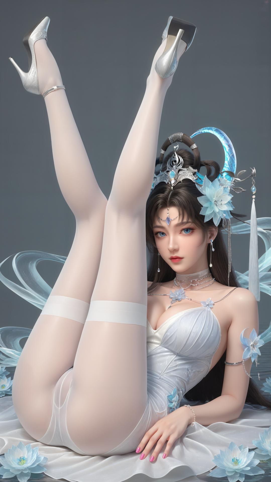 AI Generated Anime Girl - 완미세계 요청공주 블랙 스타킹 실내 부두아르 갤러리 하편 250P