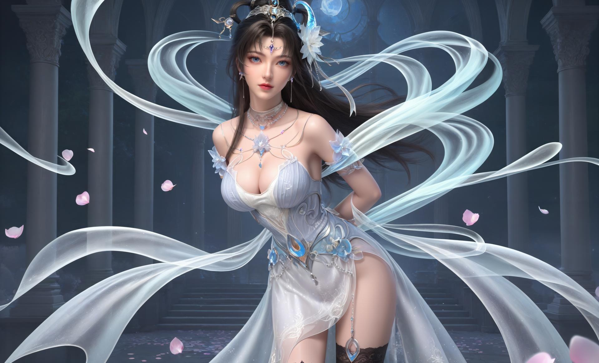 AI Generated Anime Girl - 完美世界 邀月公主：黑絲高跟室內私房下篇 250P