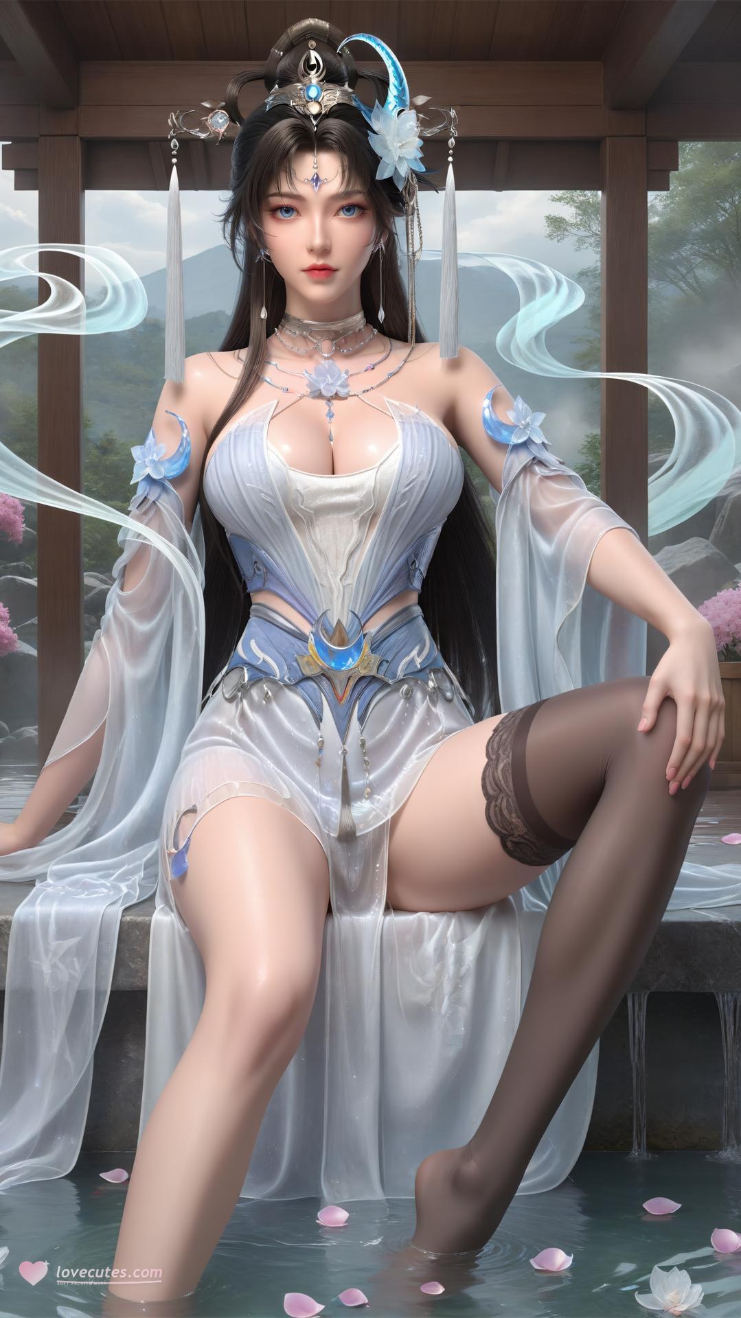 AI Generated Anime Girl - เจ้าหญิงเยวี่ยเยว่ Perfect World ถุงน่องดำฉากในห้องส่วนตัว ตอนท้าย 250P