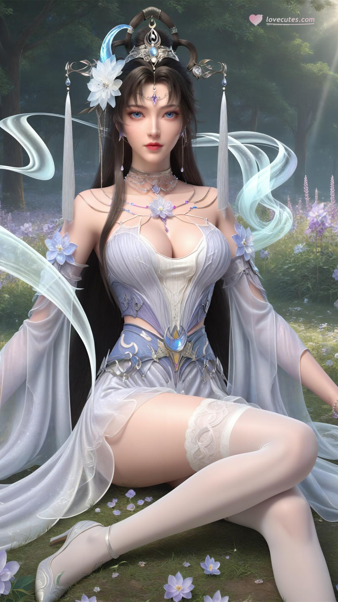 AI Generated Anime Girl - 完美世界 邀月公主：黑絲高跟室內私房下篇 250P