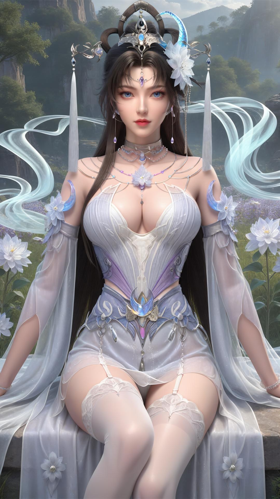 AI Generated Anime Girl - 完美世界 邀月公主：黑絲高跟室內私房下篇 250P