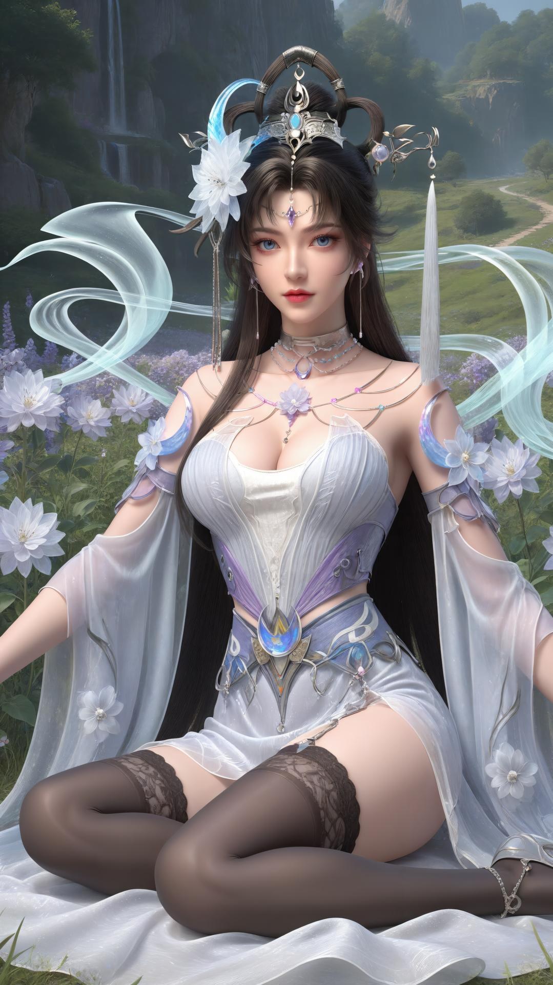 AI Generated Anime Girl - 完美世界 邀月公主：黑絲高跟室內私房下篇 250P