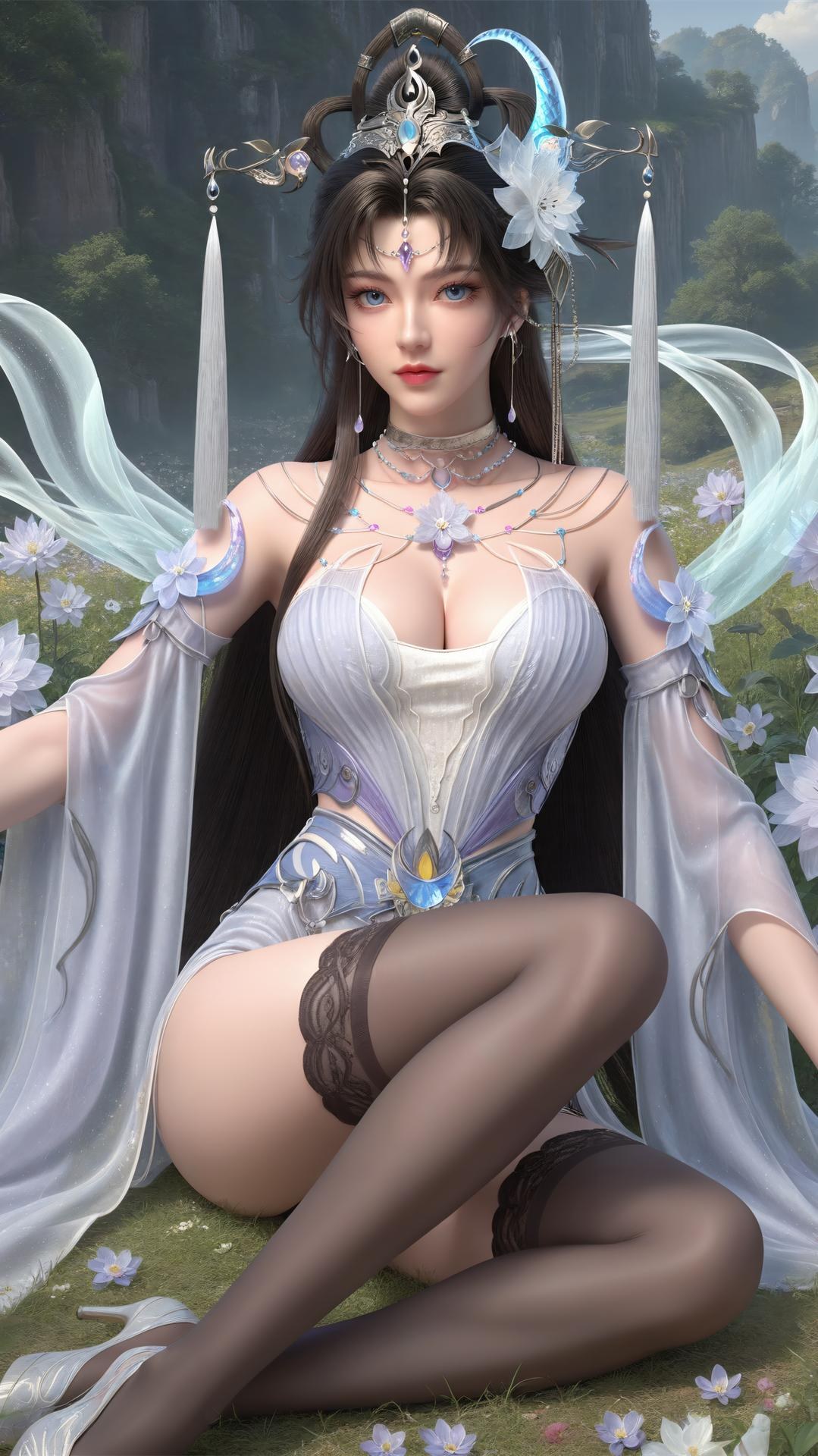 AI Generated Anime Girl - 完美世界 邀月公主：黑絲高跟室內私房下篇 250P