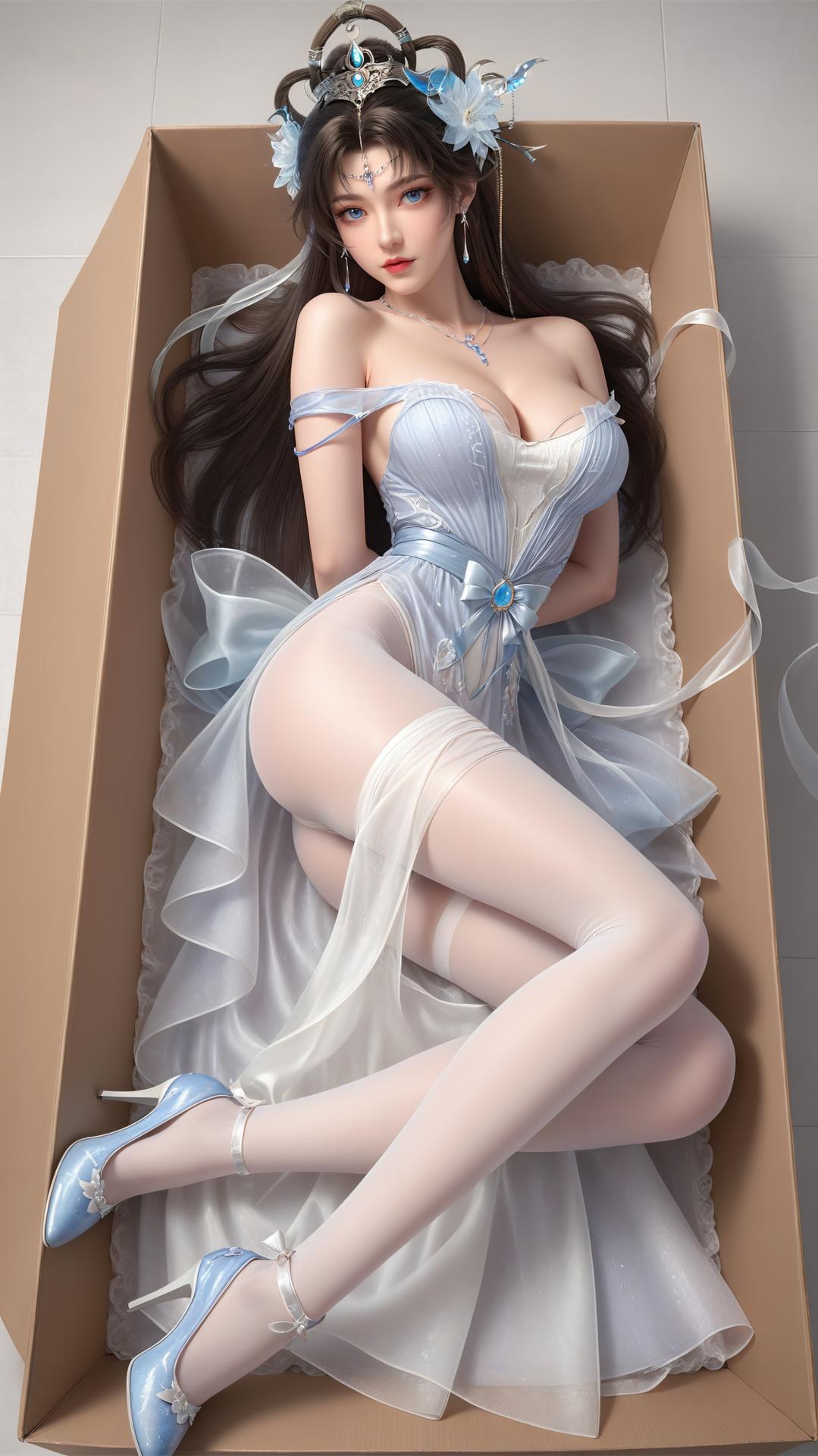 AI Generated Anime Girl - 完美世界 邀月公主：黑絲高跟室內私房下篇 250P