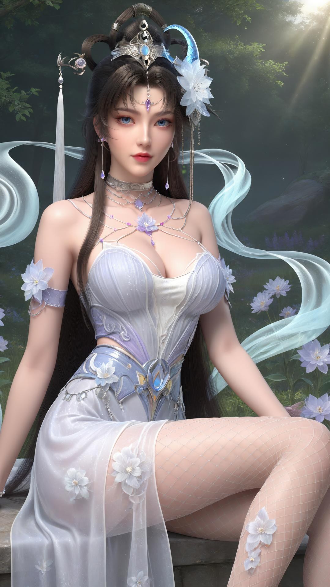 AI Generated Anime Girl - 完美世界 邀月公主：黑絲高跟室內私房下篇 250P