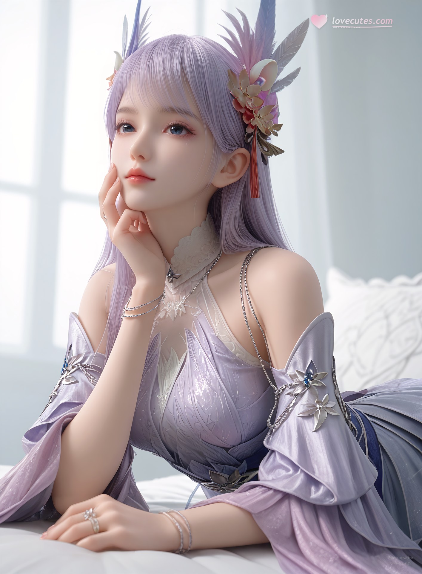 AI Nudes - Kejin Player Lin Ziyue Purple Fairy Dress Gallery 105P