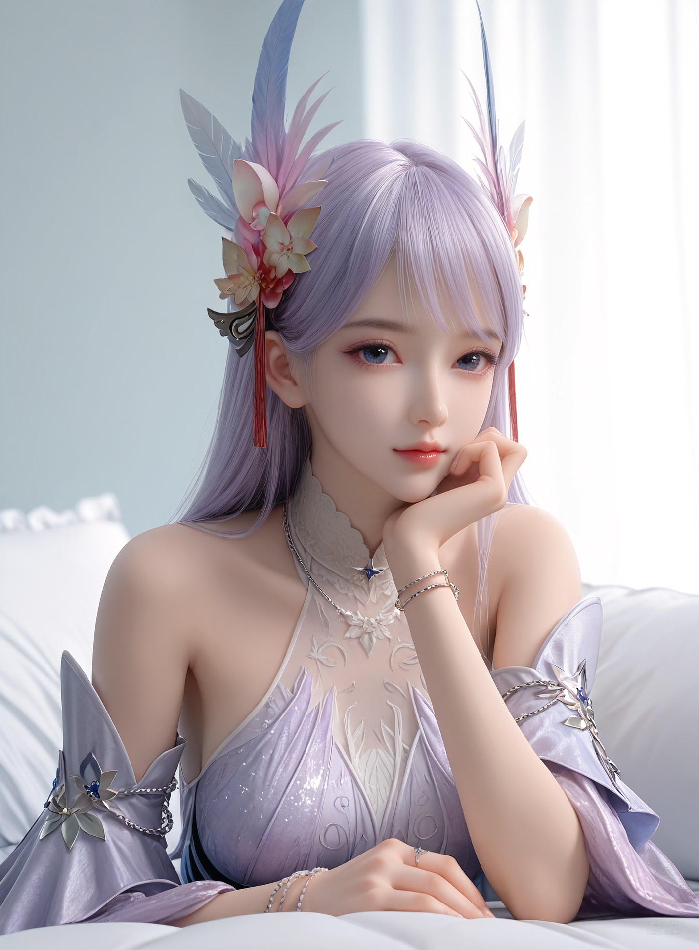 AI Nudes - Kejin Player Lin Ziyue Purple Fairy Dress Gallery 105P