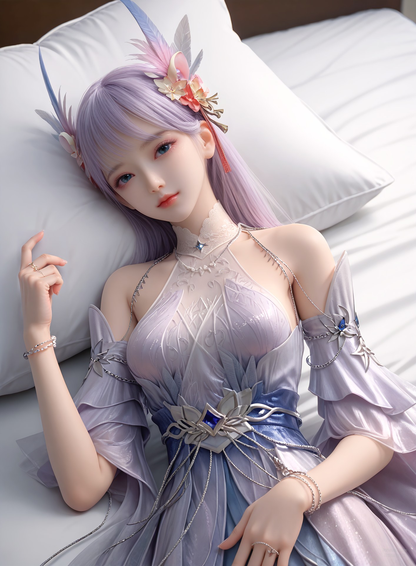 AI Nudes - Kejin Player Lin Ziyue Purple Fairy Dress Gallery 105P