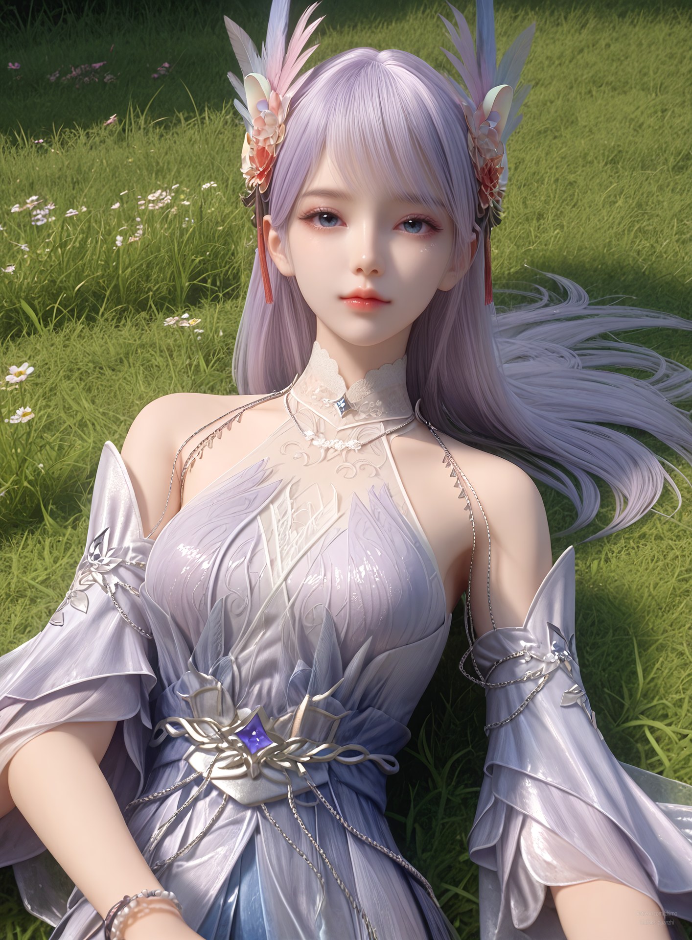 AI Nudes - Lâm Tử Nguyệt váy tiên tím trong phòng 105P