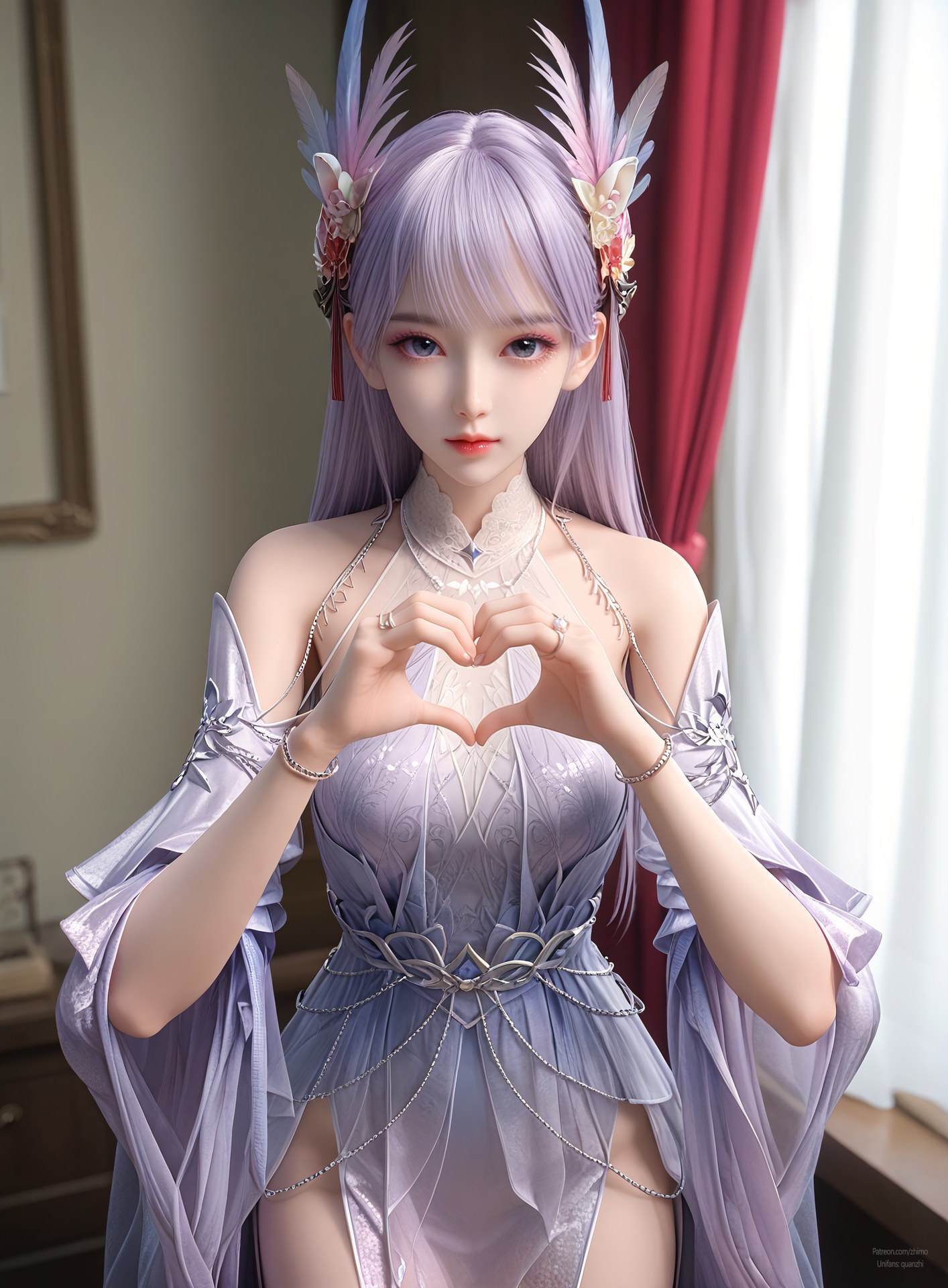 AI Nudes - 課金プレイヤー 林紫玥 紫髪仙女ドレスAIヌード画像集 105P