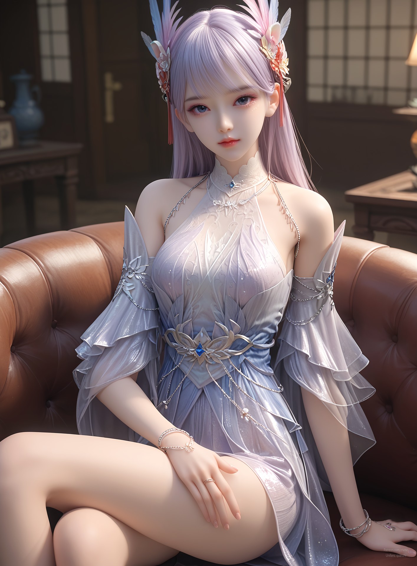 AI Nudes - Kejin Player Lin Ziyue Purple Fairy Dress Gallery 105P