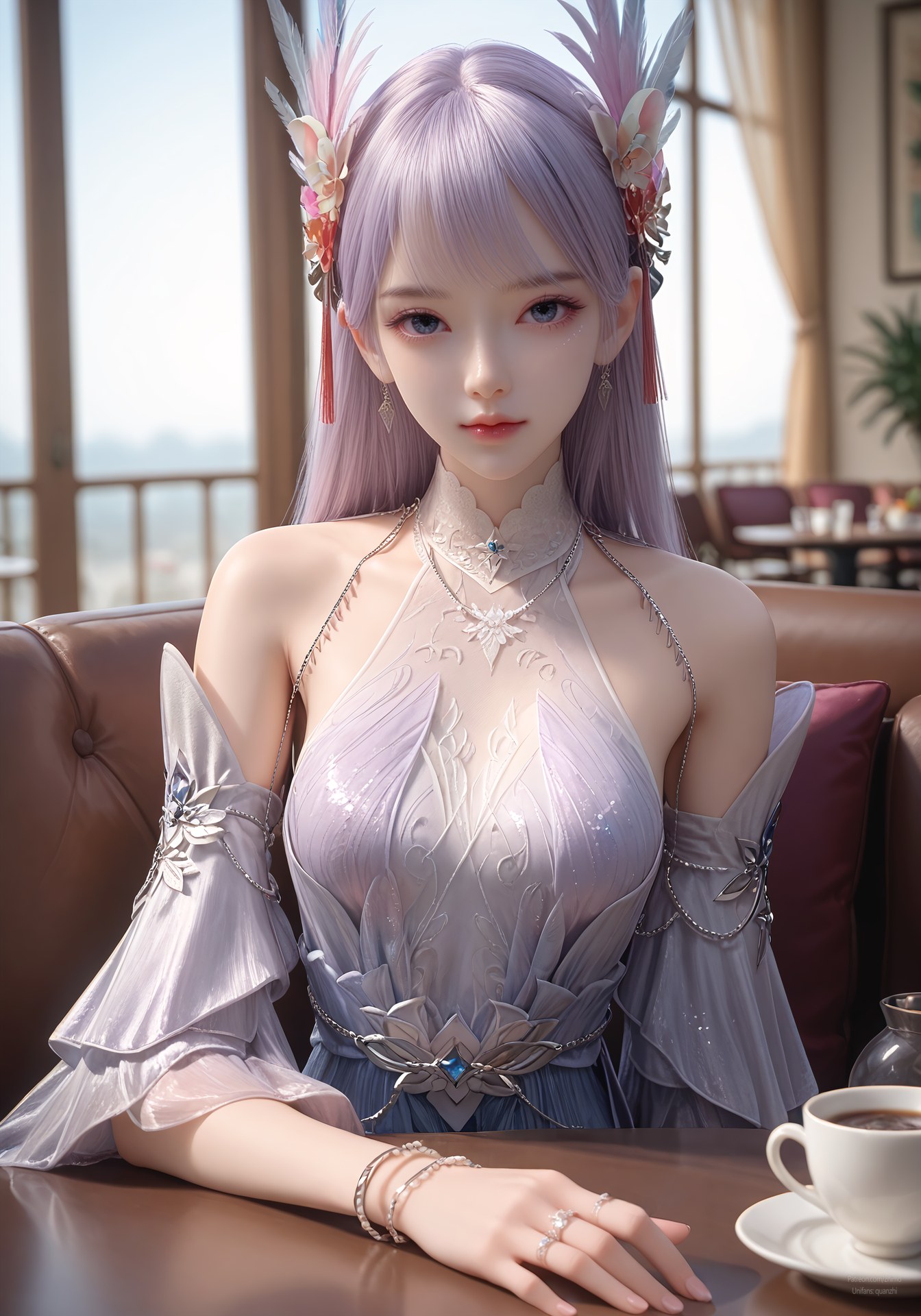 AI Nudes - Kejin Player Lin Ziyue Purple Fairy Dress Gallery 105P