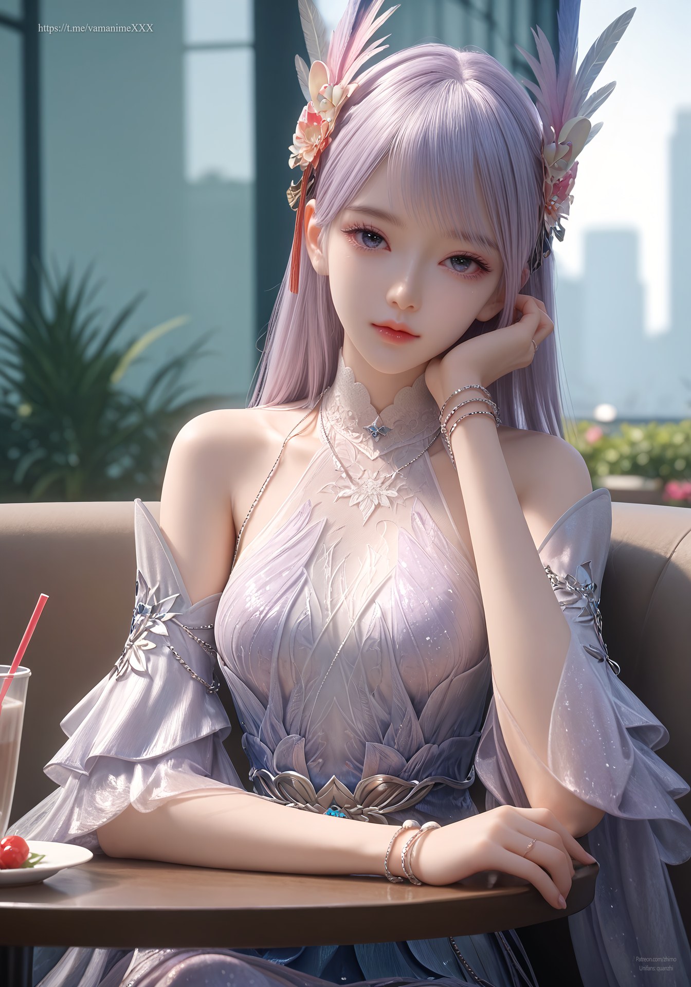 AI Nudes - Kejin Player Lin Ziyue Purple Fairy Dress Gallery 105P