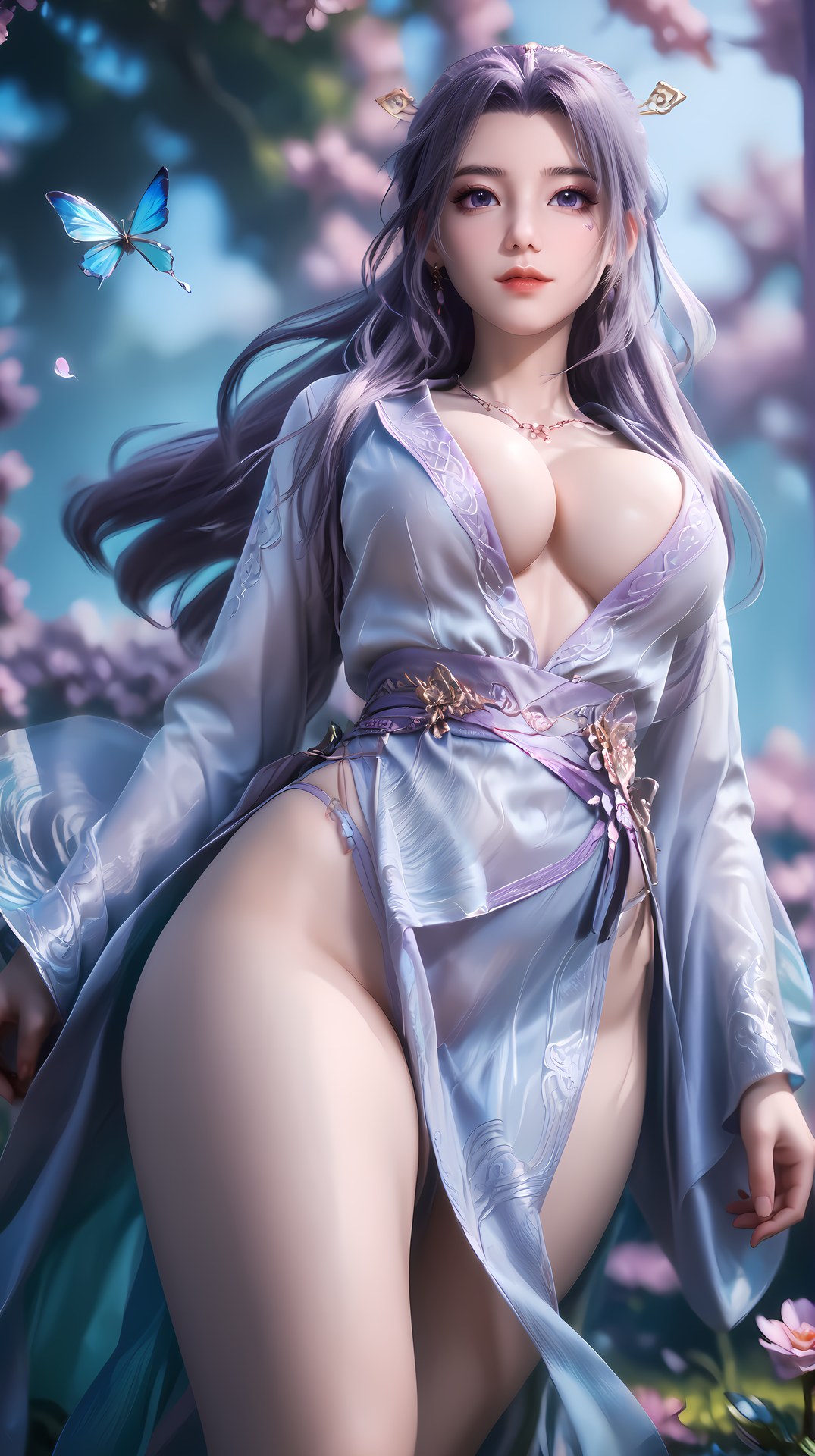 AI Nudes - 師兄啊師兄 雲霄：紫髮花園水景露穴圖集 91P
