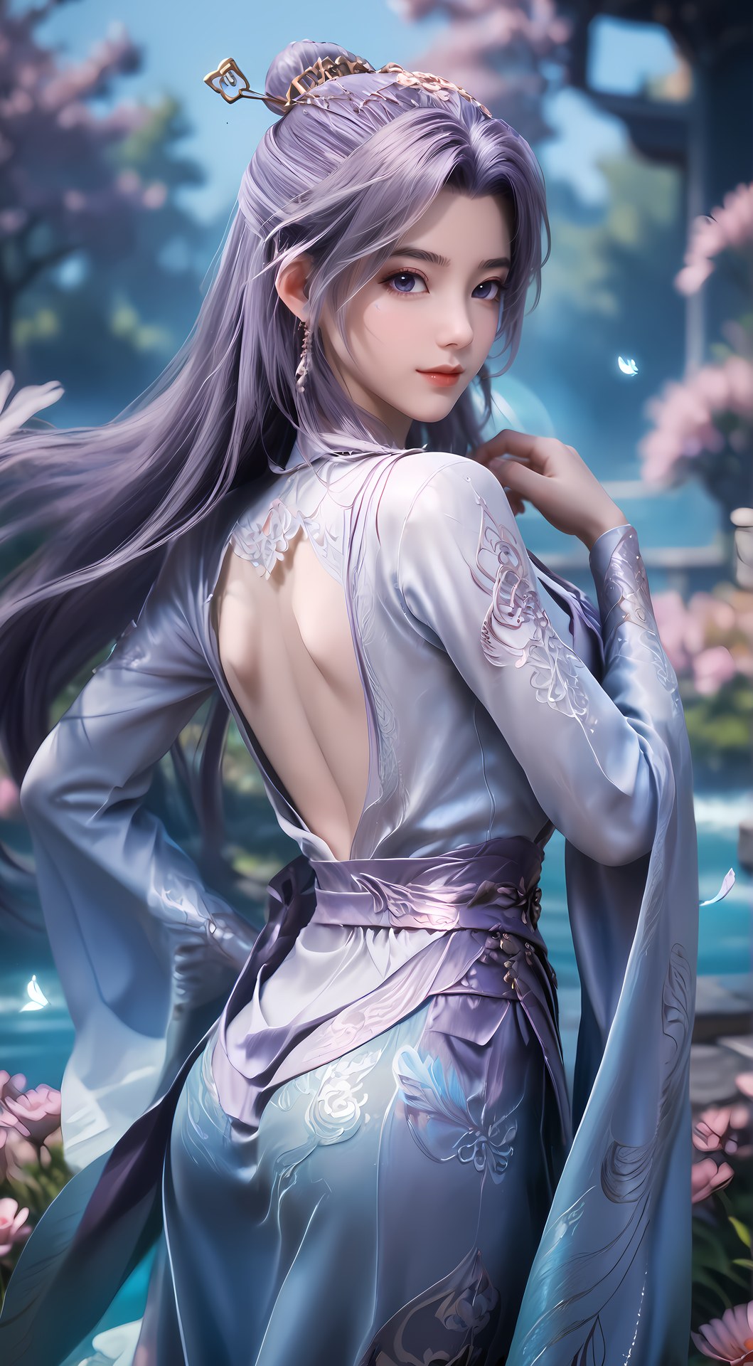 AI Nudes - 師兄啊師兄 雲霄：紫髮花園水景露穴圖集 91P