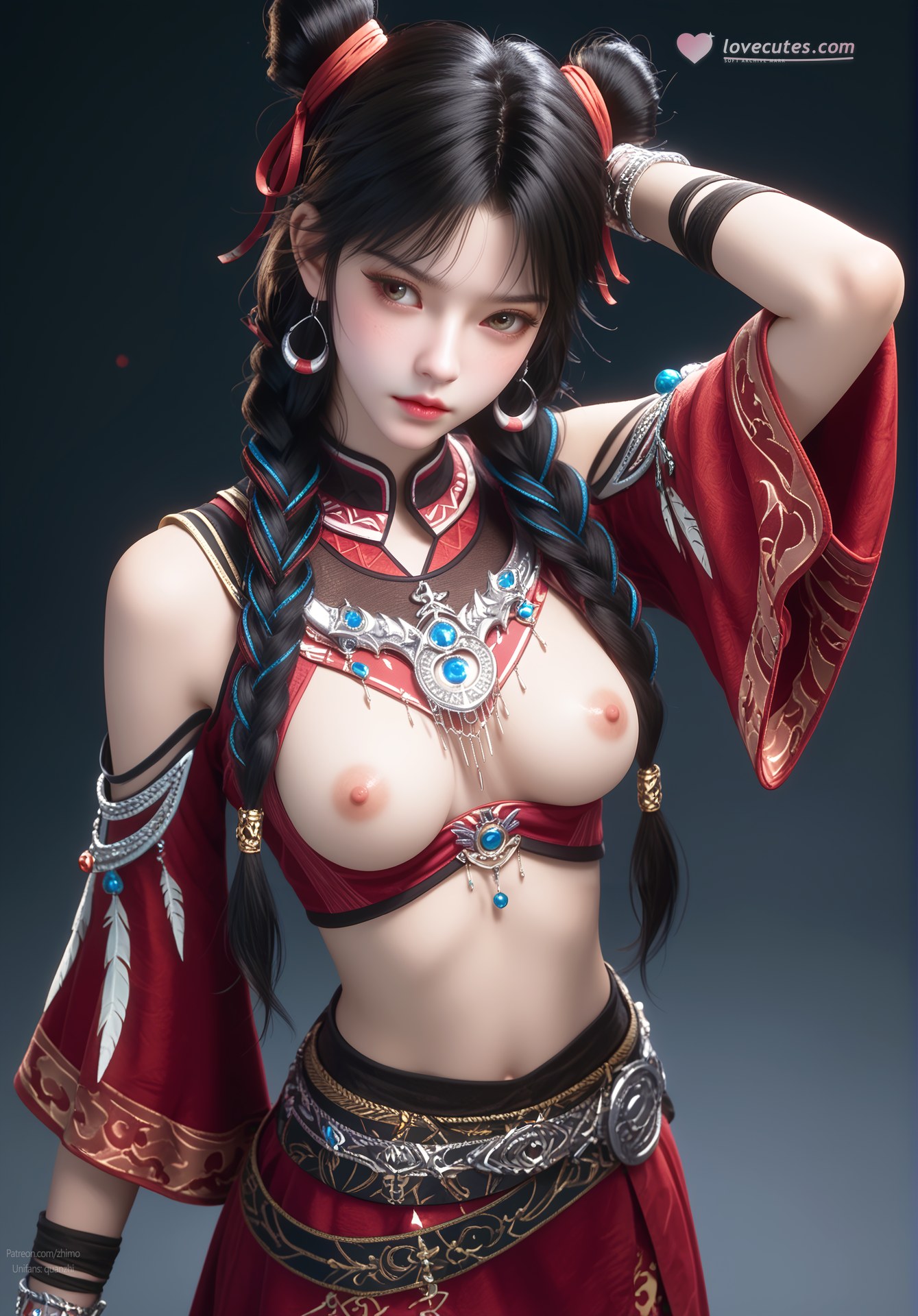 AI Nudes - 擇天記 白落衡 赤衣ツイン団子AIヌード画像集 105P