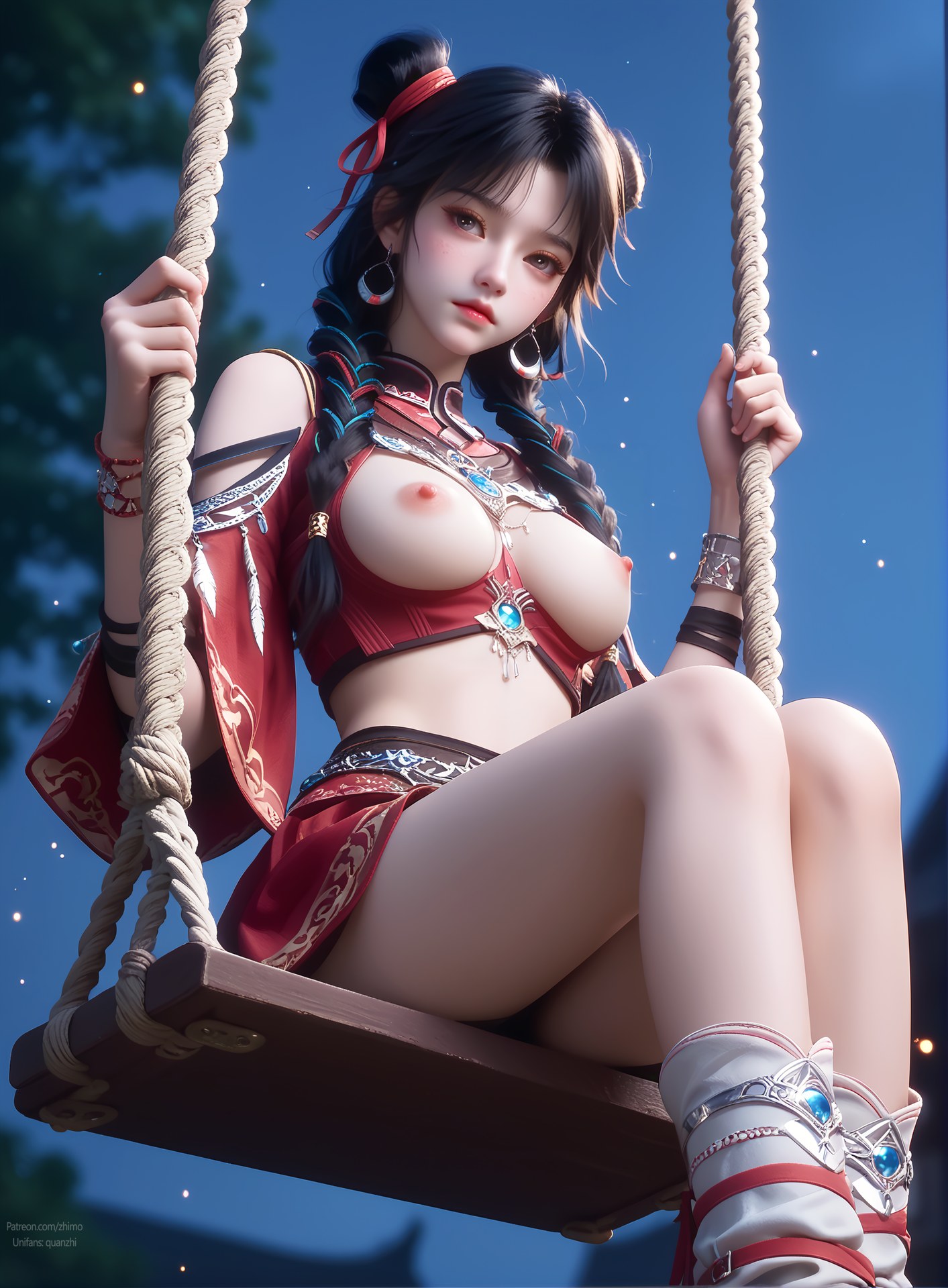 AI Nudes - 擇天記 白落衡 赤衣ツイン団子AIヌード画像集 105P