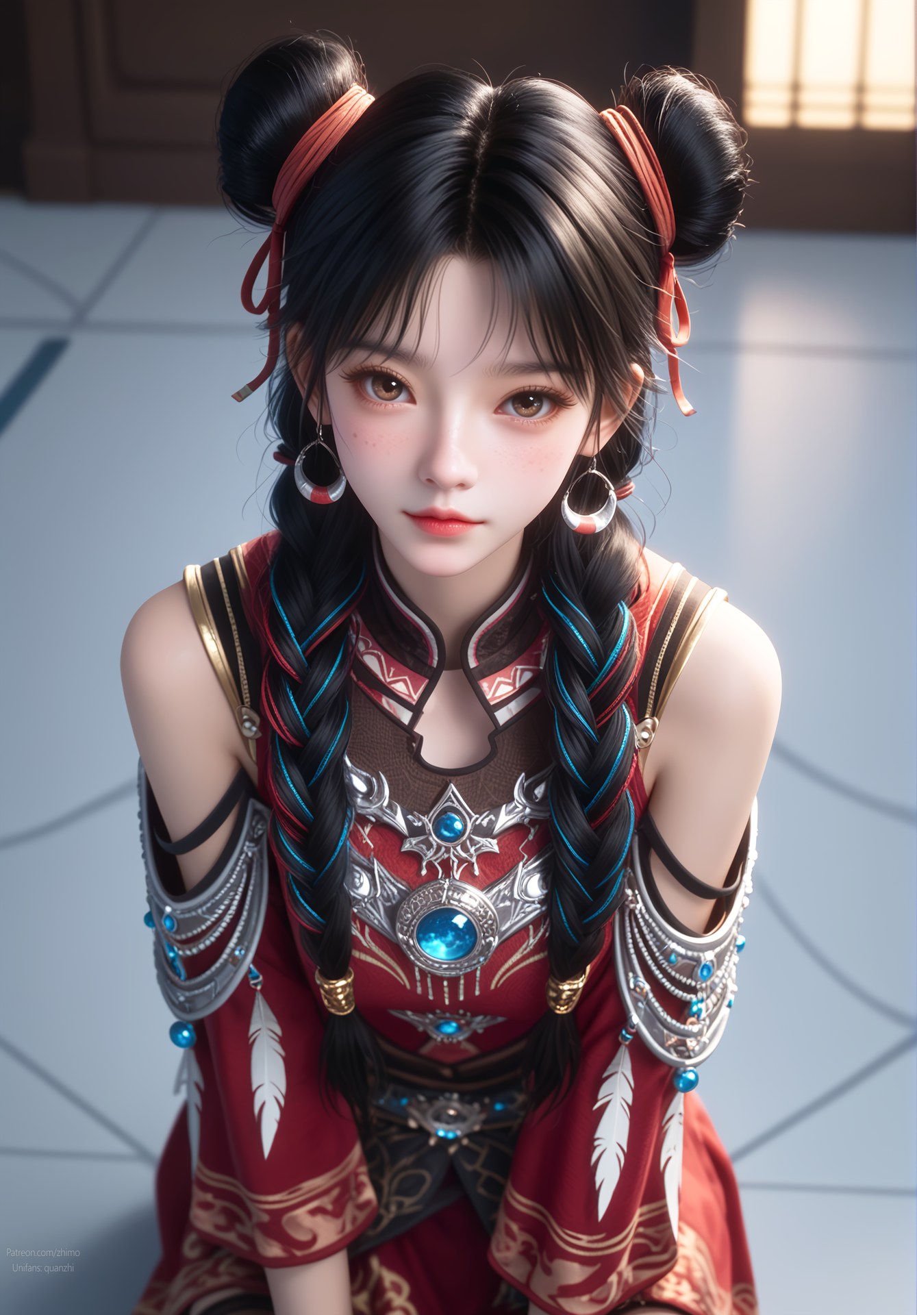 AI Nudes - Ze Tian Ji Bai Luoheng Red Outfit Gallery 105P