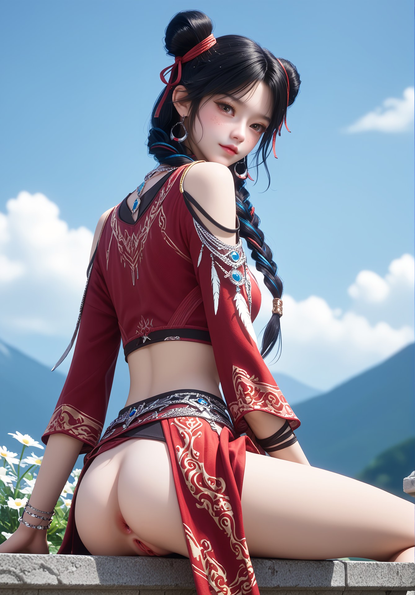 AI Nudes - 择天记 白落衡：红衣双丸子头露穴圖集 105P