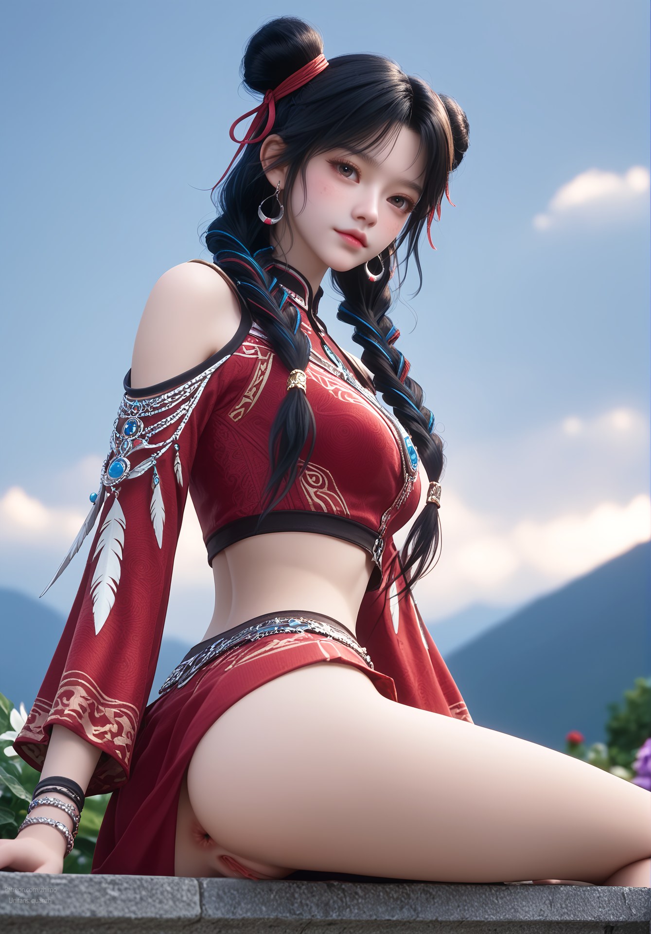 AI Nudes - 择天记 白落衡：红衣双丸子头露穴圖集 105P