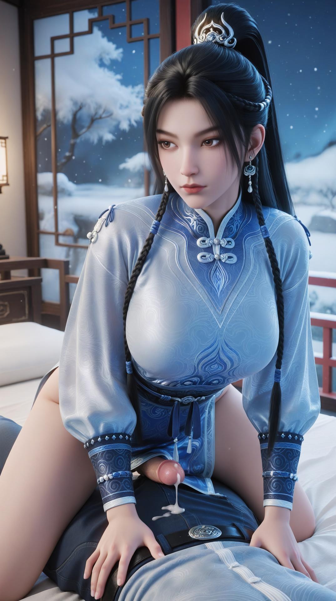 AI Porn - 寧姚 第二季：藍衣露穴巨乳 AI 成人圖集 145P21V