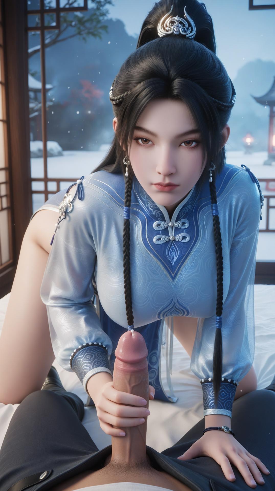 AI Porn - 寧姚 第二季：藍衣露穴巨乳 AI 成人圖集 145P21V