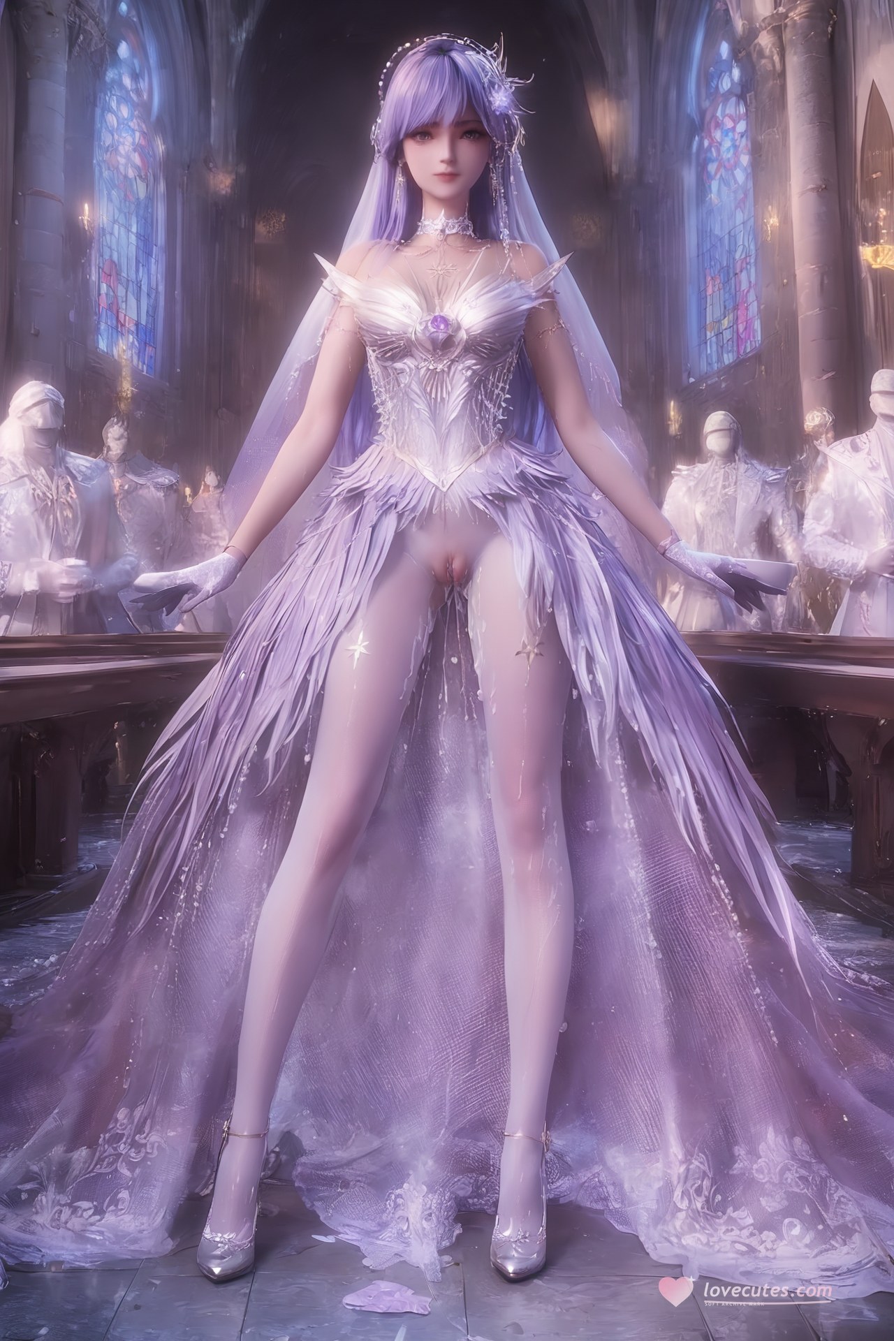 AI Porn - 神印王座 圣采儿：世纪婚礼白丝露穴 AI 成人图集 Part 1 250P