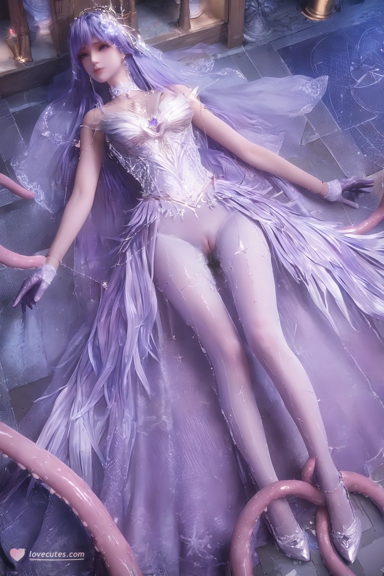 AI Porn - 神印王座 圣采儿：世纪婚礼白丝露穴 AI 成人图集 Part 1 250P