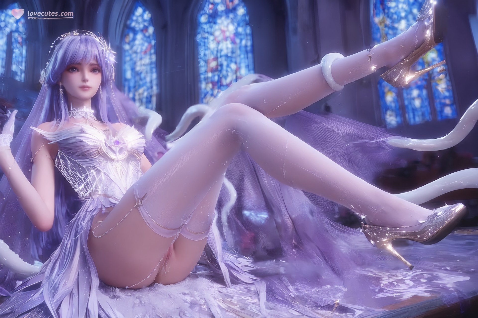 AI Porn - Throne of Seal Cai'er Wedding White Stockings Adult Gallery Part 1 250P