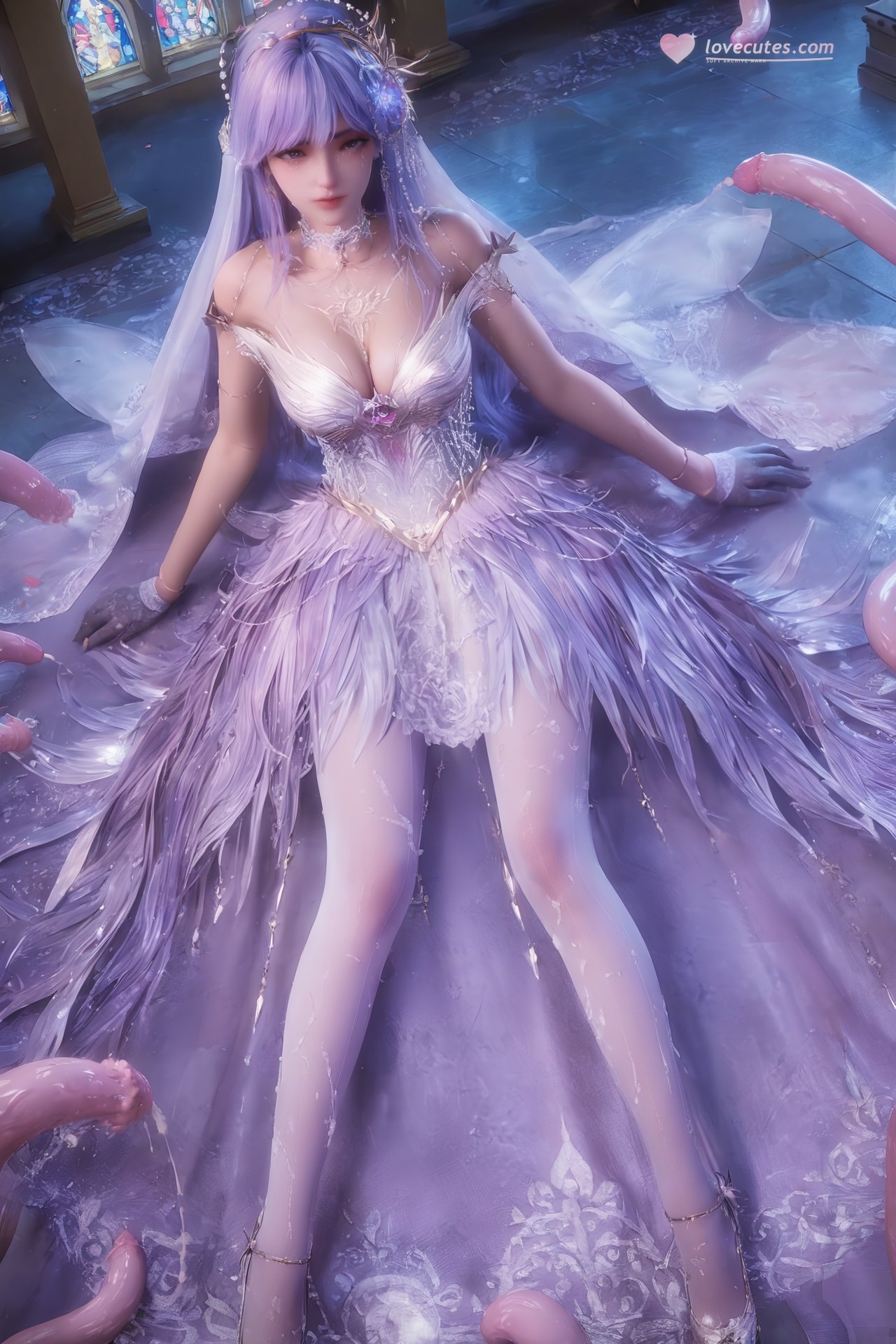 AI Porn - Throne of Seal Cai'er Wedding White Stockings Adult Gallery Part 1 250P