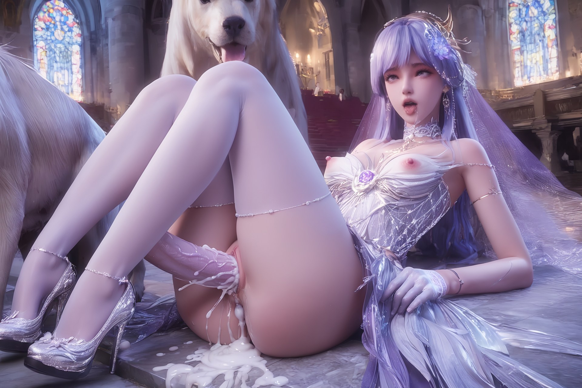 AI Porn - Throne of Seal Cai'er Wedding White Stockings Adult Gallery Part 1 250P