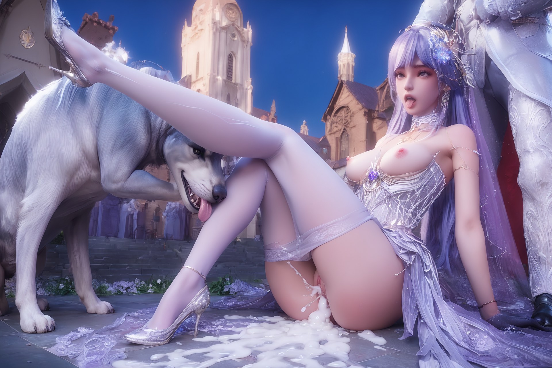 AI Porn - Throne of Seal Cai'er Wedding White Stockings Adult Gallery Part 1 250P