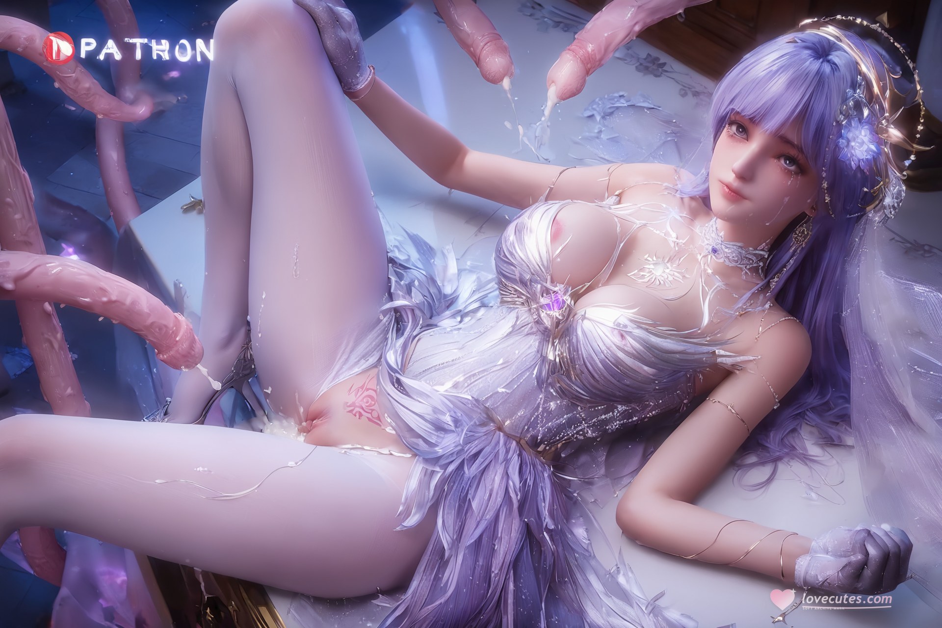 AI Porn - Throne of Seal Cai'er Wedding White Stockings Adult Gallery Part 1 250P