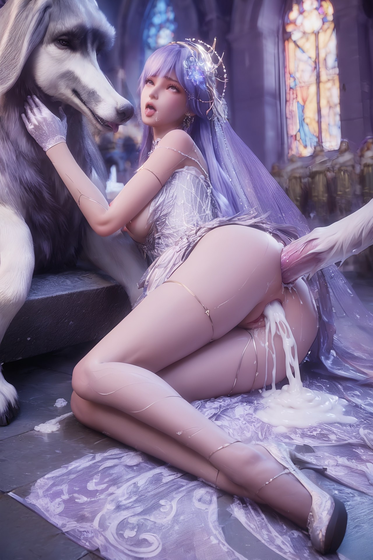 AI Porn - Throne of Seal Cai'er Wedding White Stockings Adult Gallery Part 1 250P