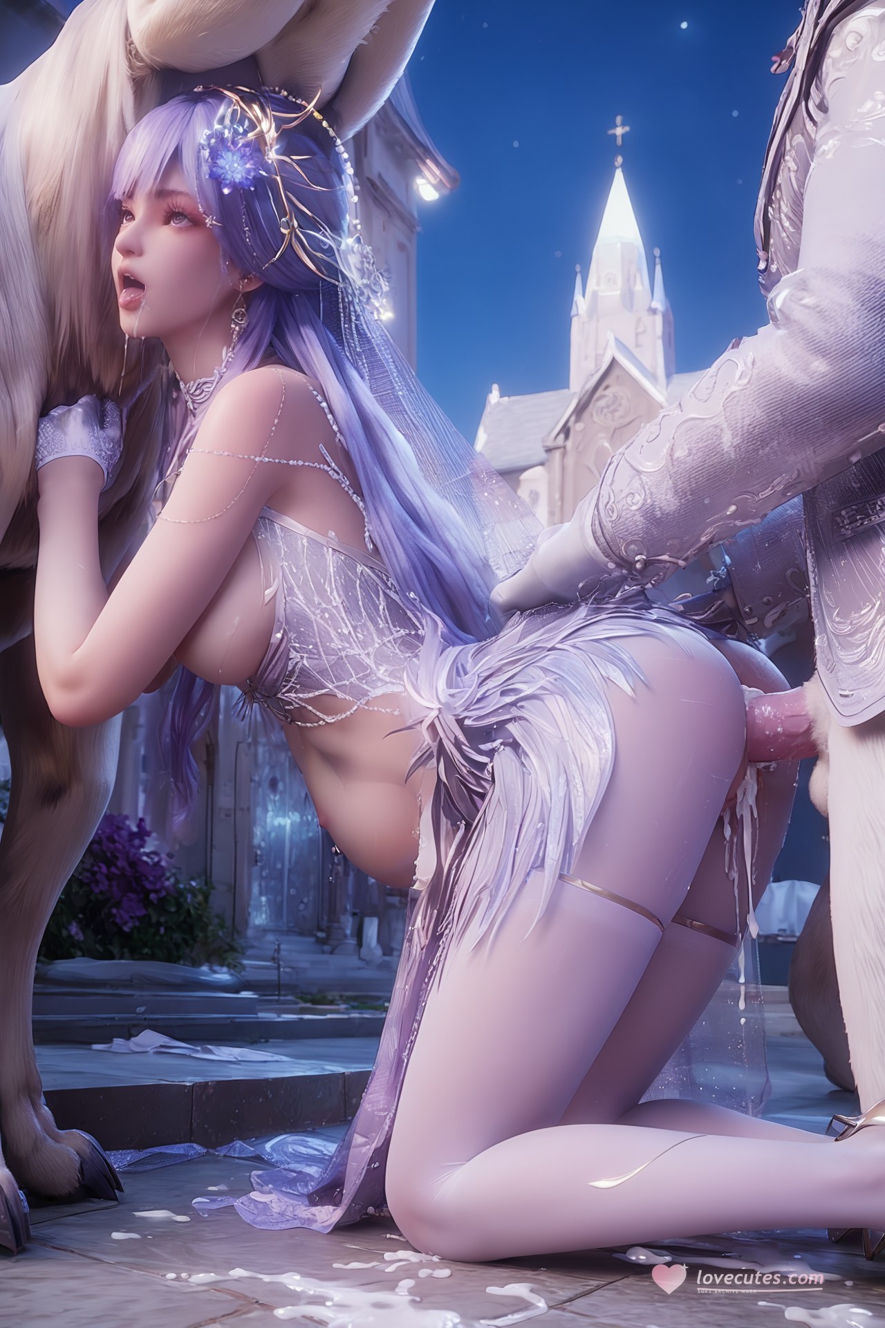 AI Porn - 神印王座 聖采兒：世紀婚禮白絲露穴 AI 成人圖集 Part 1 250P