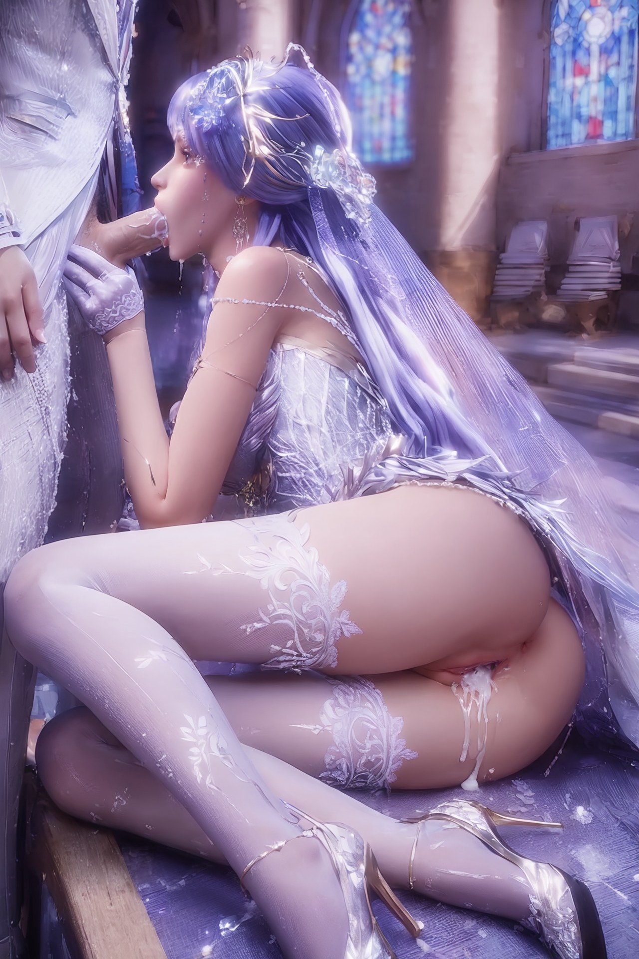 AI Porn - 神印王座 聖采兒：世紀婚禮白絲露穴 AI 成人圖集 Part 1 250P