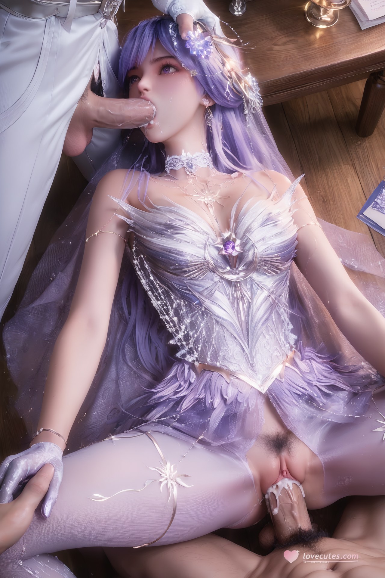 AI Porn - 神印王座 聖采兒：世紀婚禮白絲露穴 AI 成人圖集 Part 1 250P