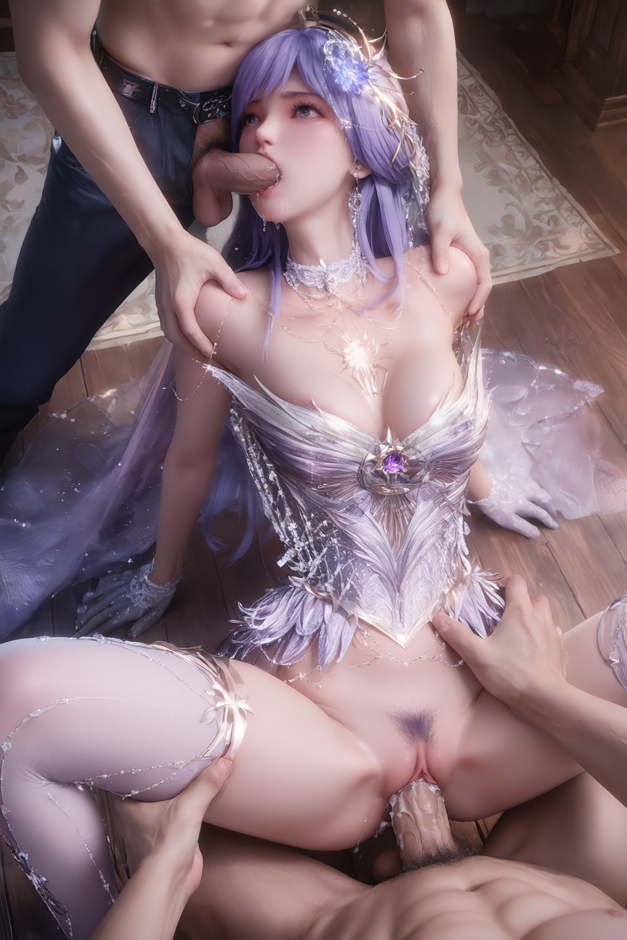 AI Porn - 神印王座 聖采兒：世紀婚禮白絲露穴 AI 成人圖集 Part 1 250P