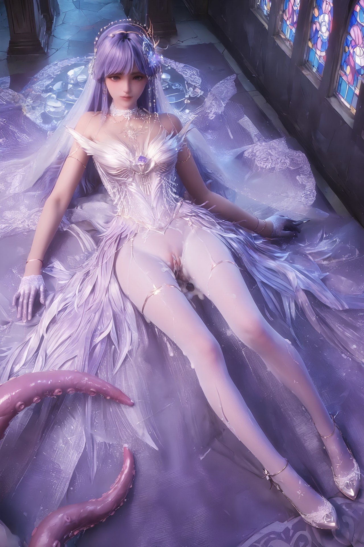 AI Porn - Throne of Seal Cai'er Wedding White Stockings Adult Gallery Part 2 250P