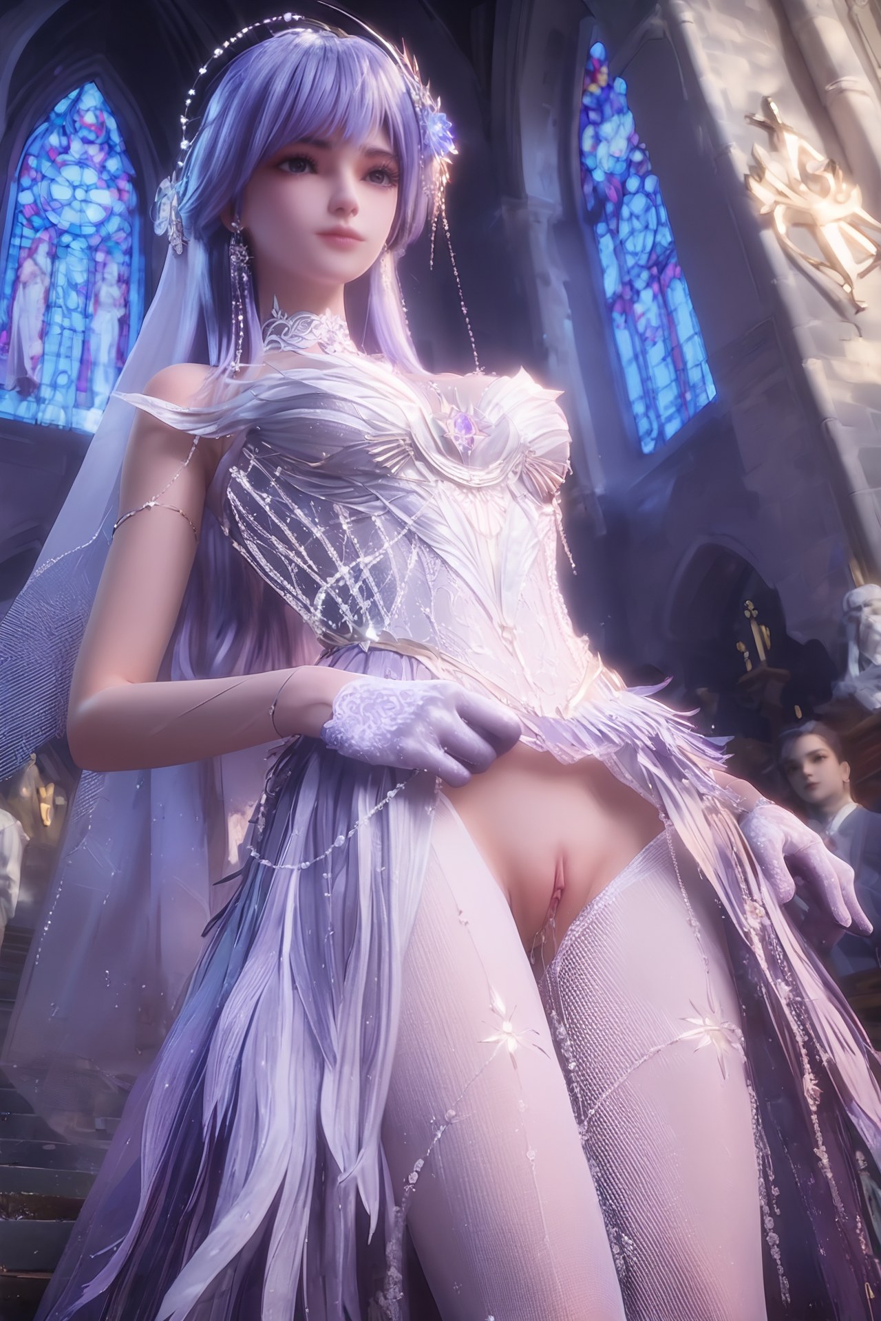 AI Porn - Throne of Seal Cai'er Wedding White Stockings Adult Gallery Part 3 250P