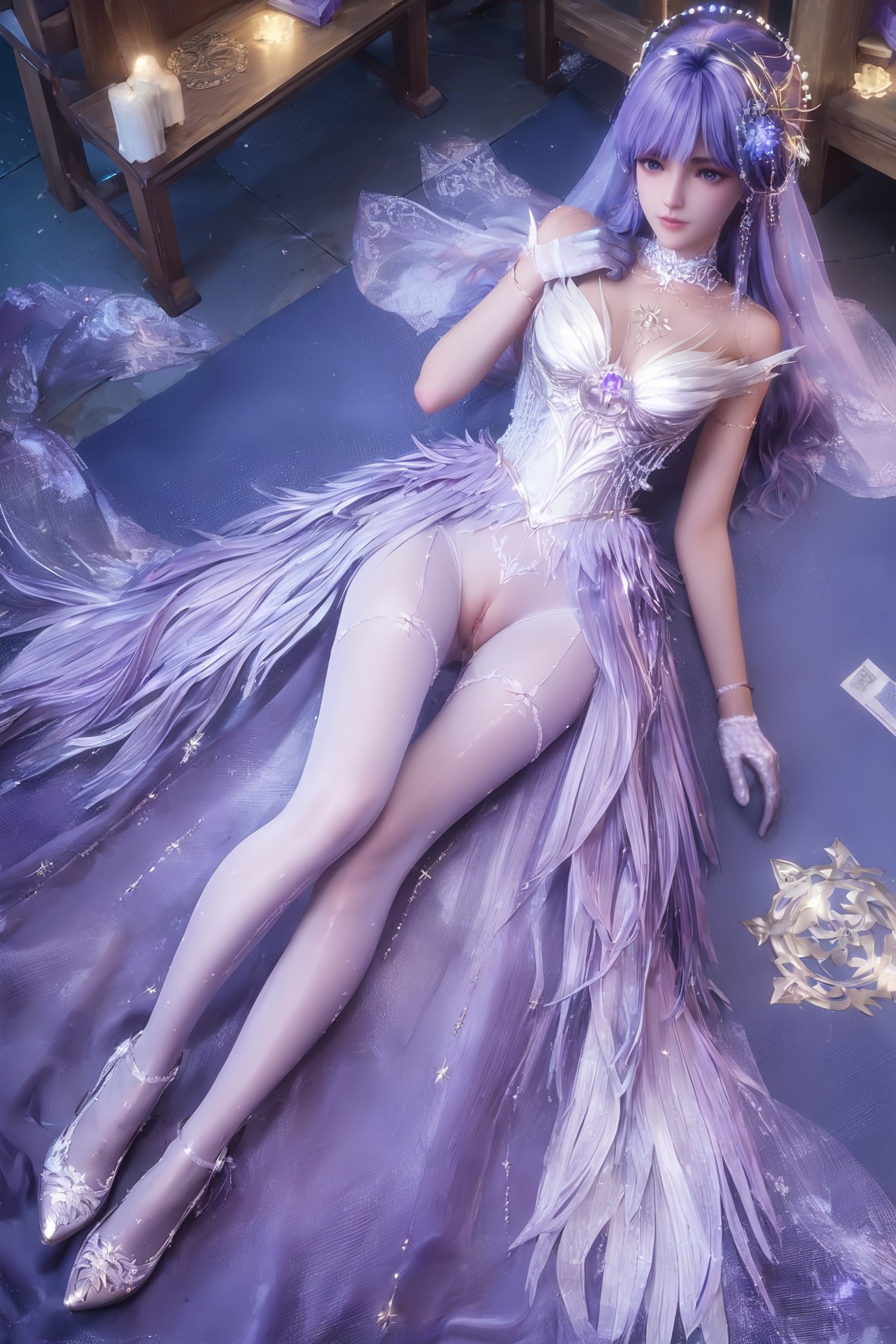 AI Porn - Throne of Seal Cai'er Wedding White Stockings Adult Gallery Part 3 250P