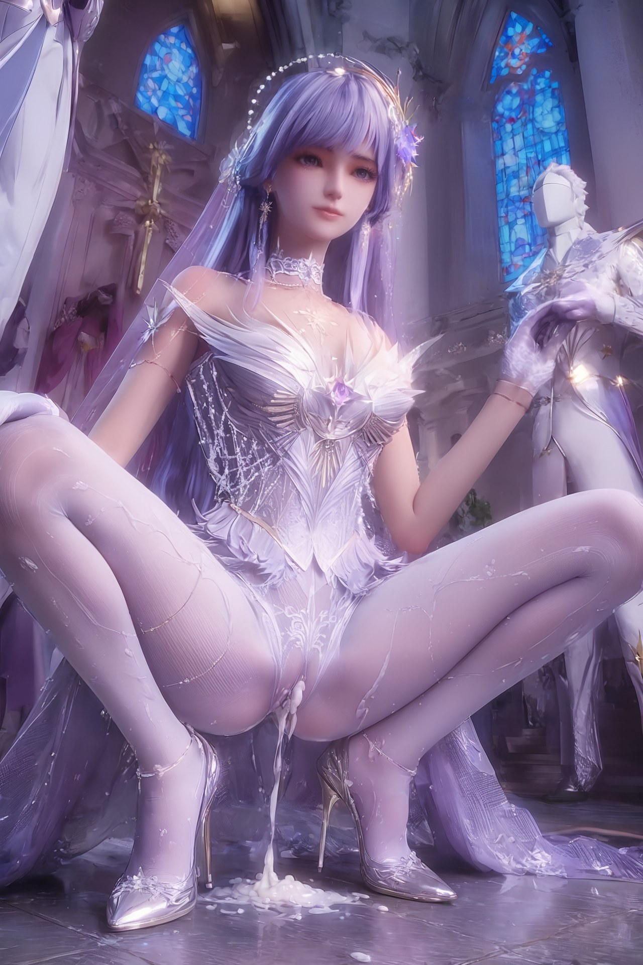 AI Porn - 神印王座 聖采児 ウェディング白ストッキング AI成人画像集 Part 3 250P